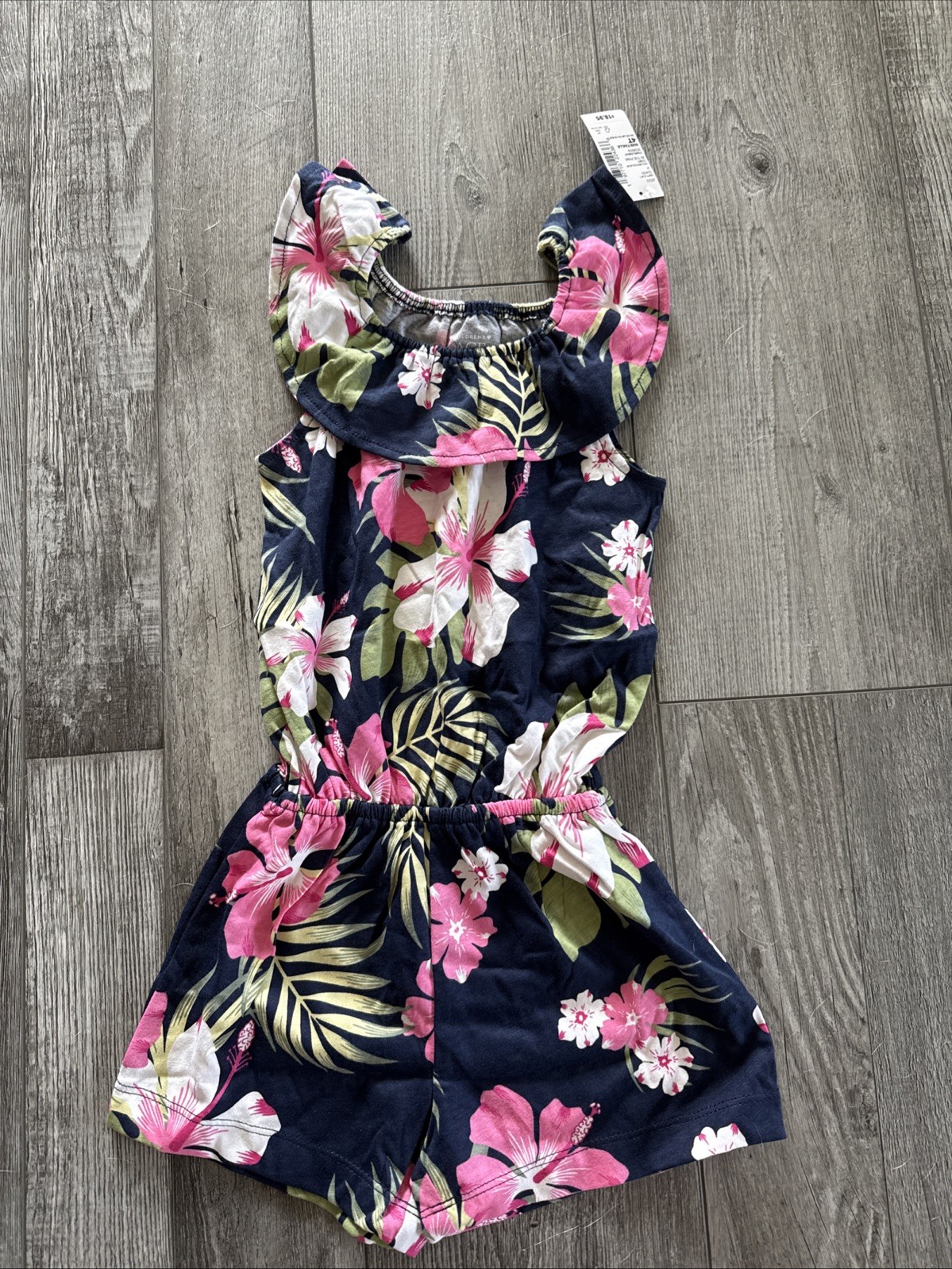 NEW NWT Childrens Place girls size 4T beautiful Floral cotton romper