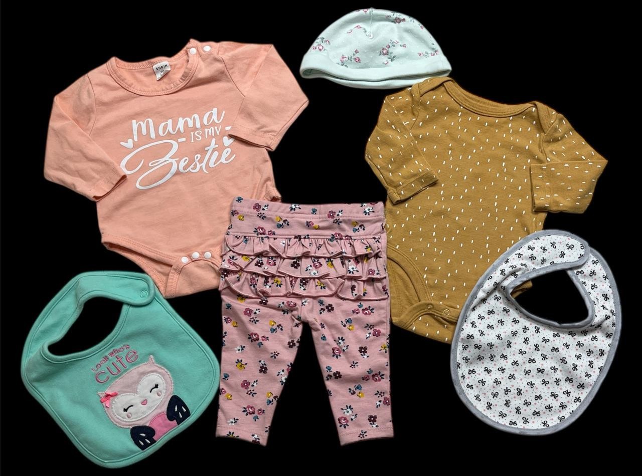 Baby Girl Size 0-3 Months Carter’s Shirts Pants Outfits Sets Clothes Lot Bundle