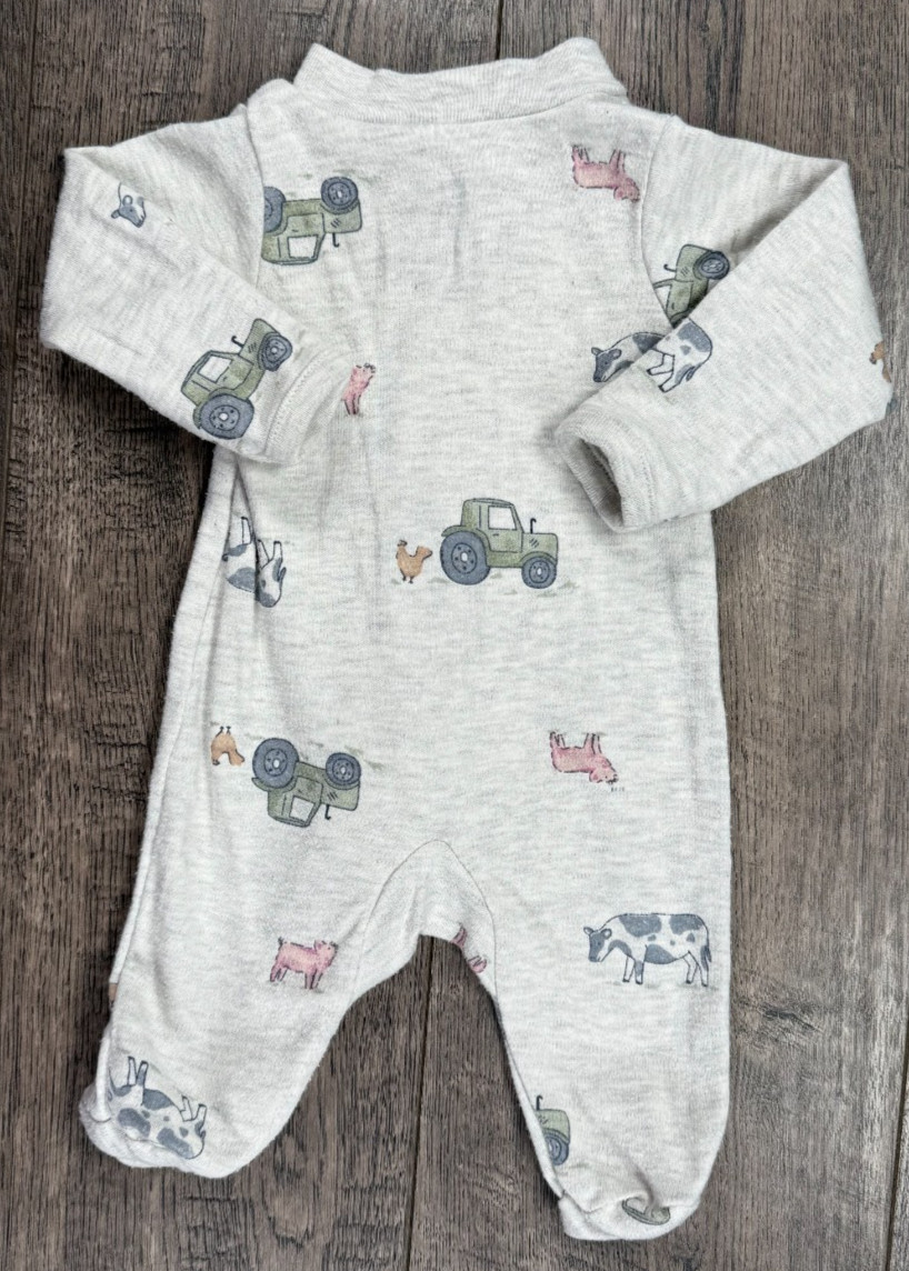 Baby Boy Clothes Child Mine Carter’s Preemie Farm Cow Tractor Footed Outfit