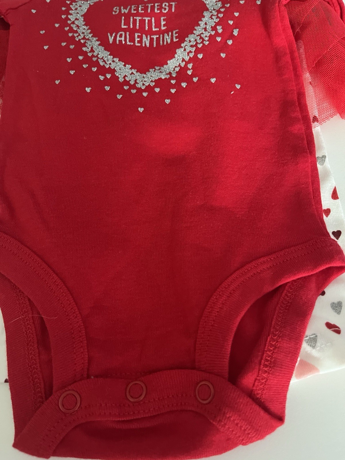 Valentines Set Sparkly Heart Red Top Tutu Pants with small hearts Size 3Months