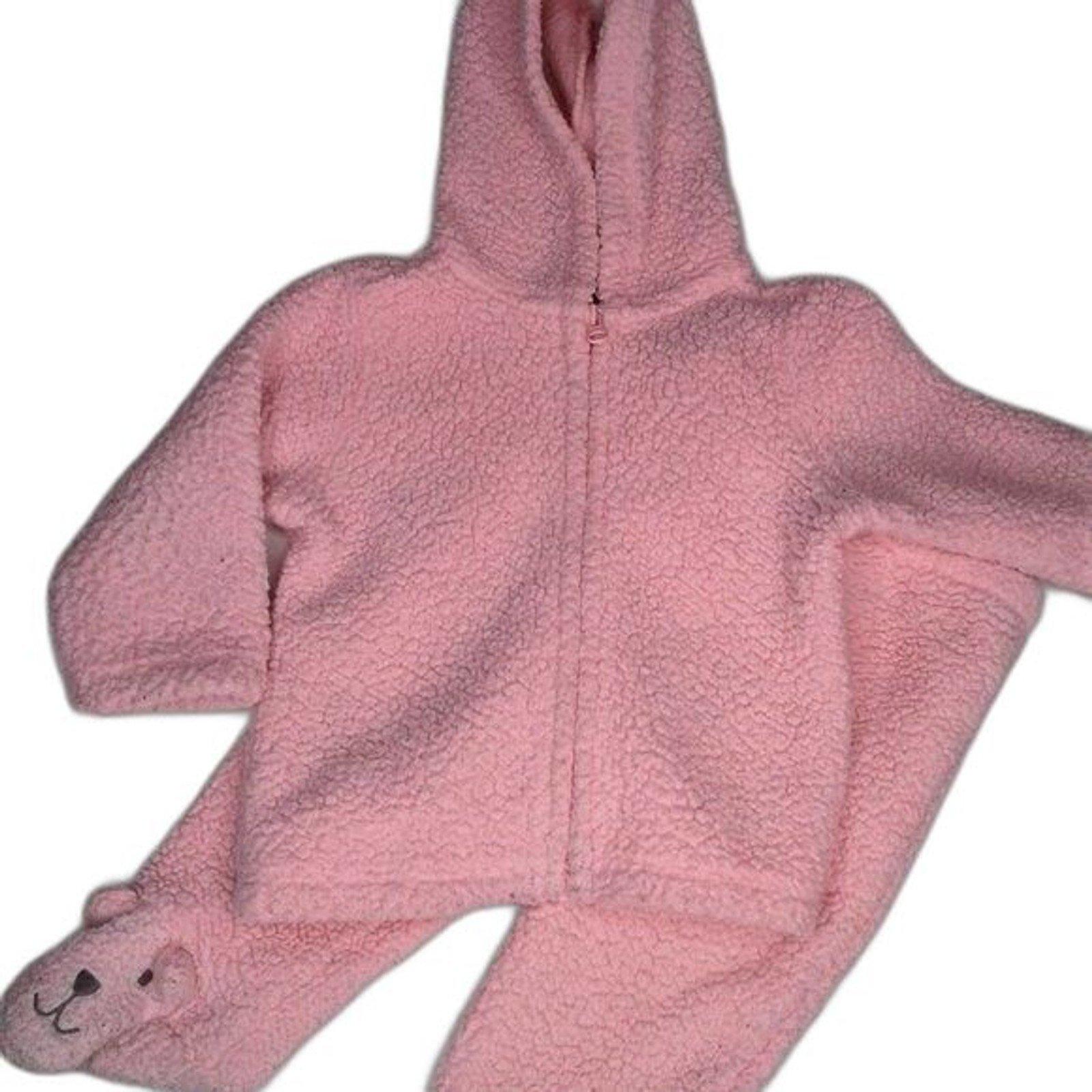 baby B’gosh Sherpa Fleece Hooded Jacket & Footed BabyGirl Pants Set Size 6M Pink
