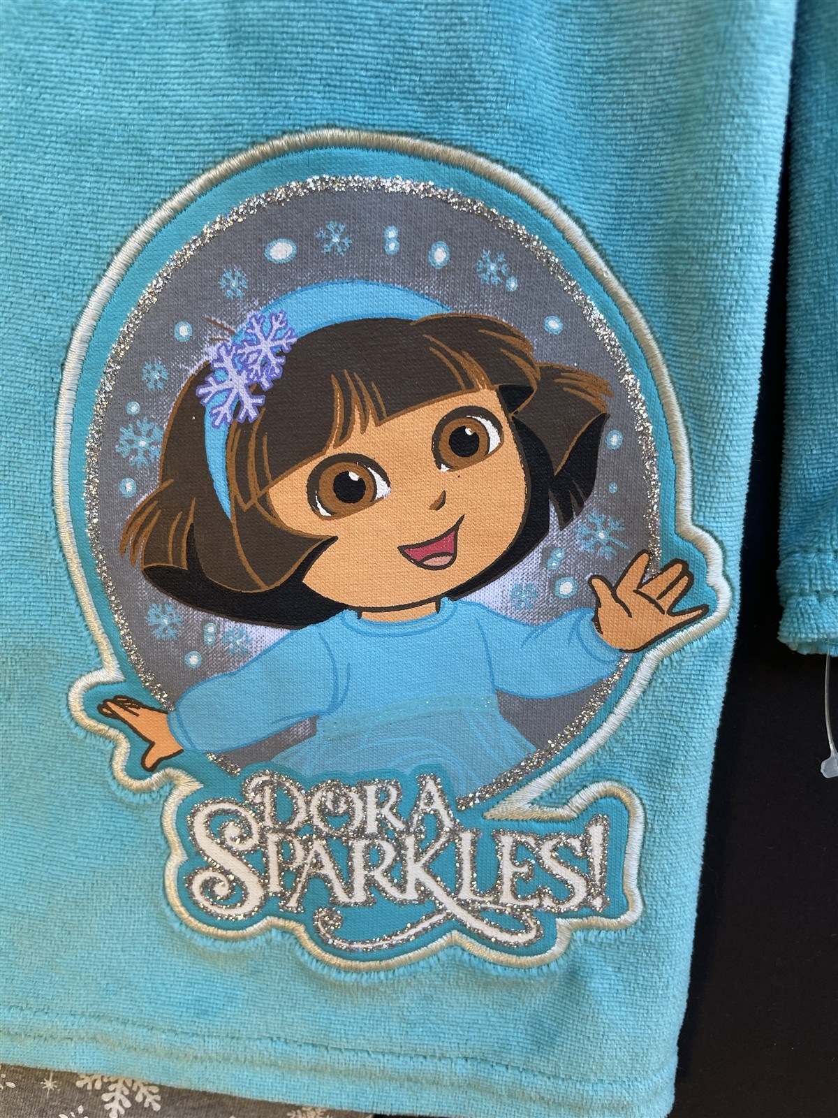 Dora the Explorer Toddler Girl 3T Appliqued Velour Tunic & Leggings Set Glitter