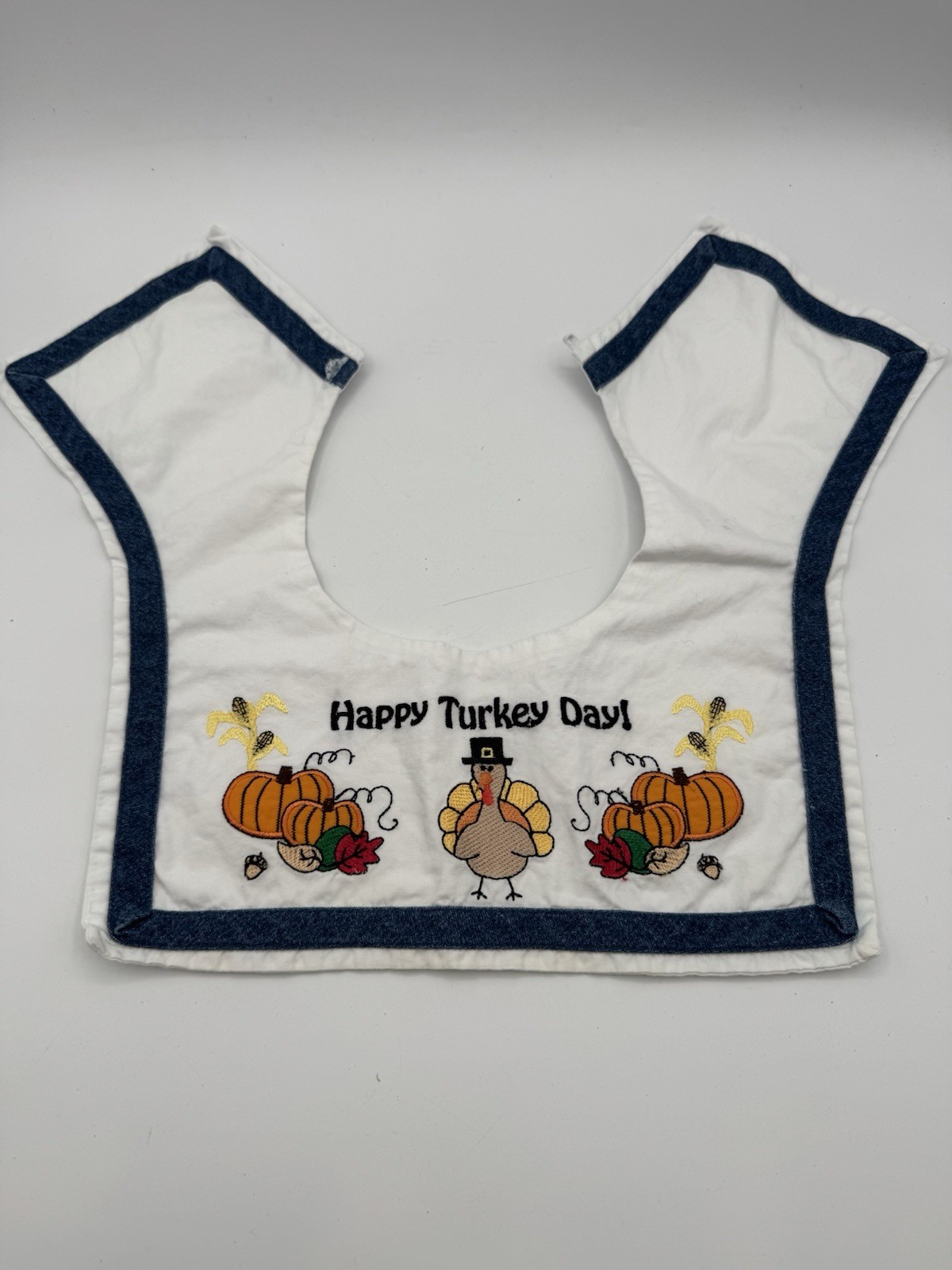 Toddler Holiday Outfit Collar Happy Thanksgiving Embroidered