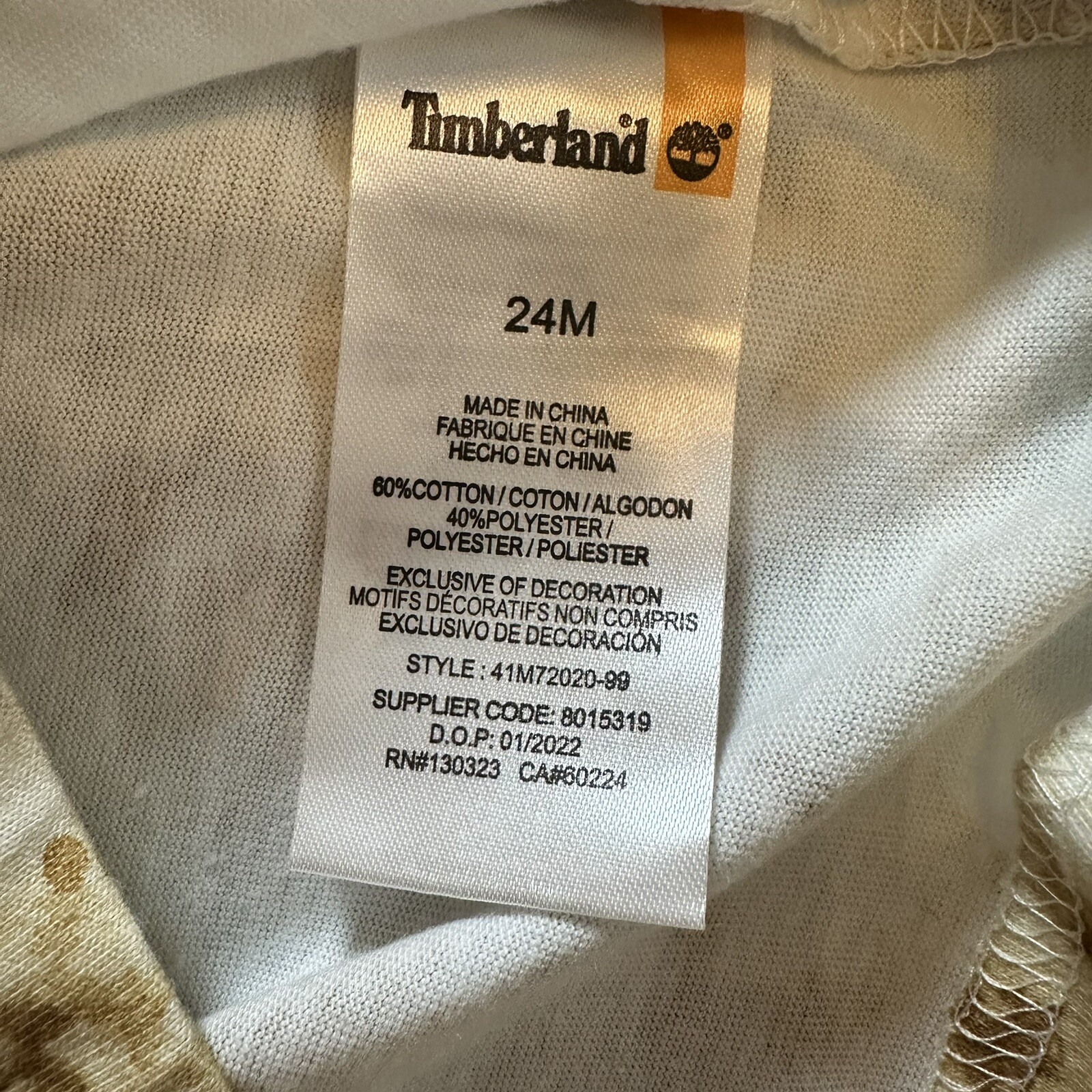 Timberland boys 2 Pieces Marshmallow Tank Short Set Size 24mo