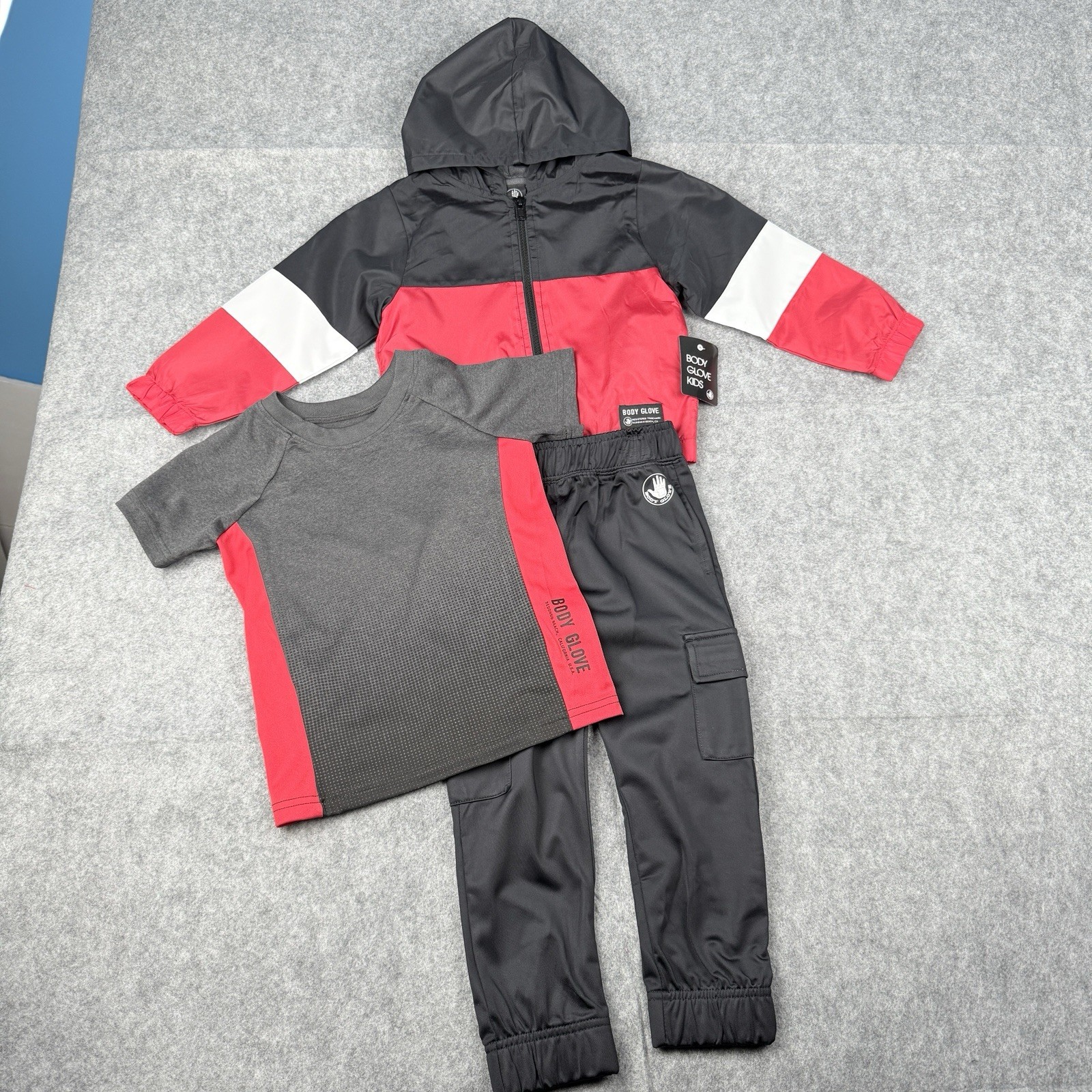 Body Glove 3-Piece Set Hooded Jacket Long Pants Shirt Toddler Boys Size 3T NEW