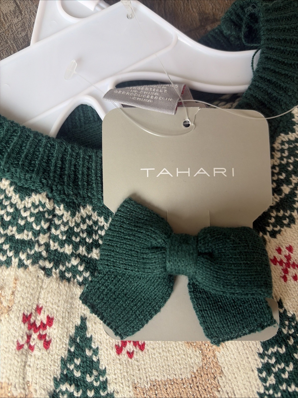 Tahari Baby Girl Christmas Holiday Knit Sweater and Skirt Set 12 Months Reindeer