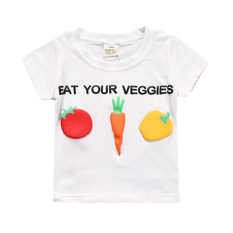Kids Toddler Eat Your Veggies T-shirt Tee Tops Clothes For Boys Girls US Stock
