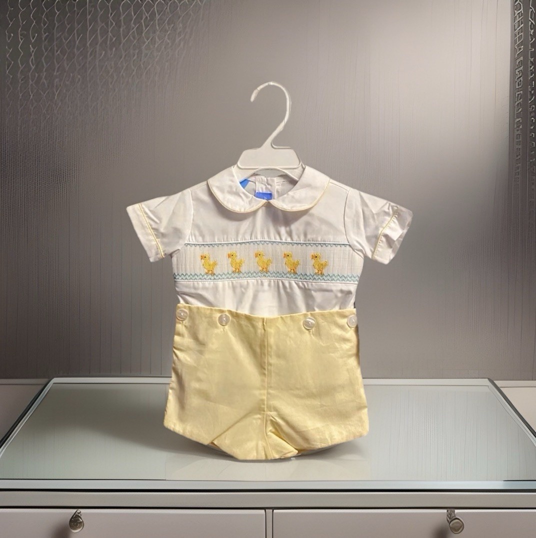 Boys NWT Anavini Smocked Shorts Set & Dress Shirt Lined Gingham 3 Months