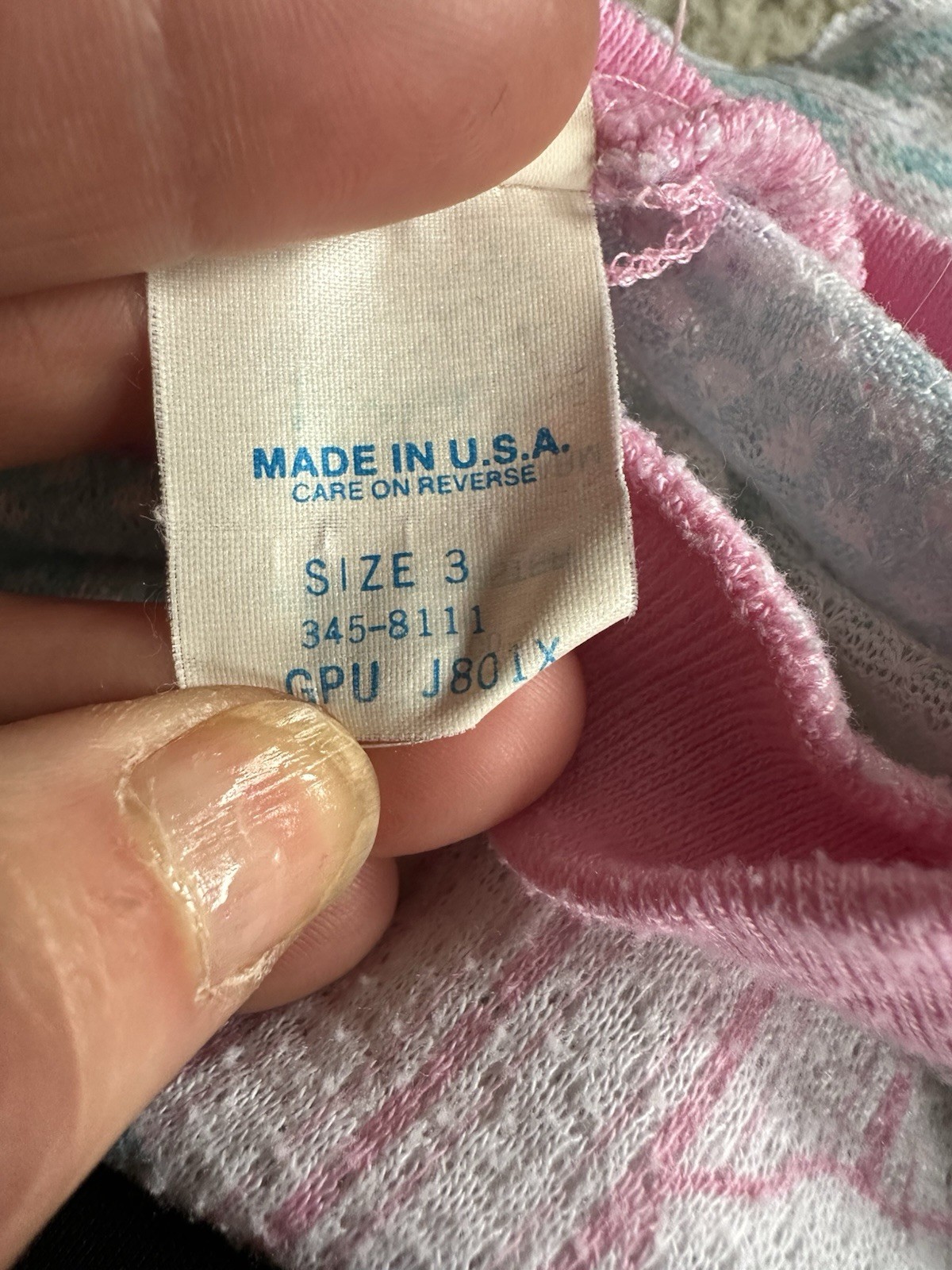 Vtg 2 PC Penney’s Toddle Time Pink Floral Patchwo Snap Button Set~Size 3 USA