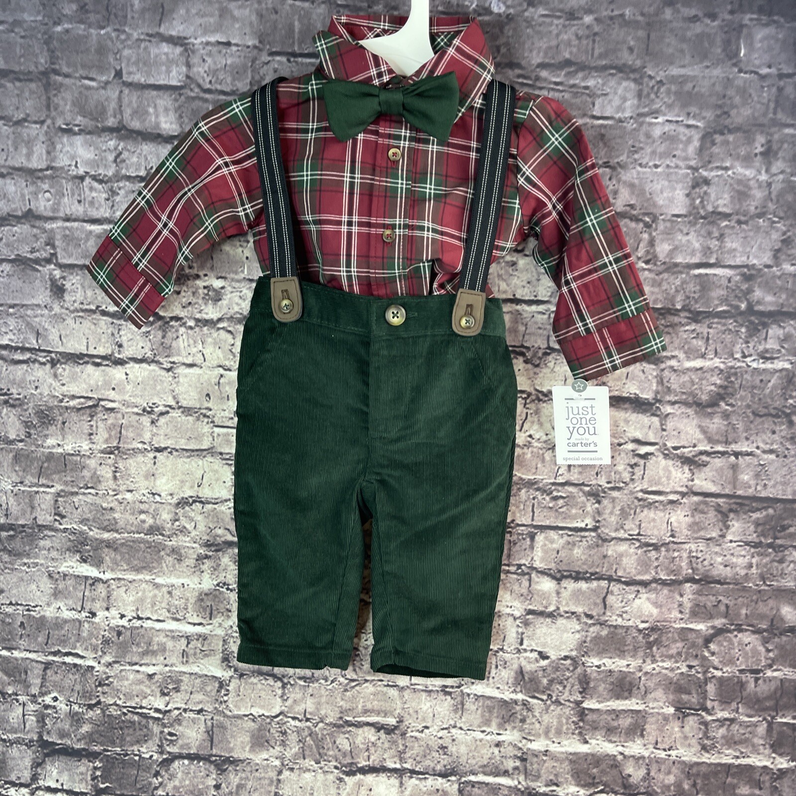 Carter’s Just One You 3 Month Special Occasion 3-pc set Bowtie Suspenders