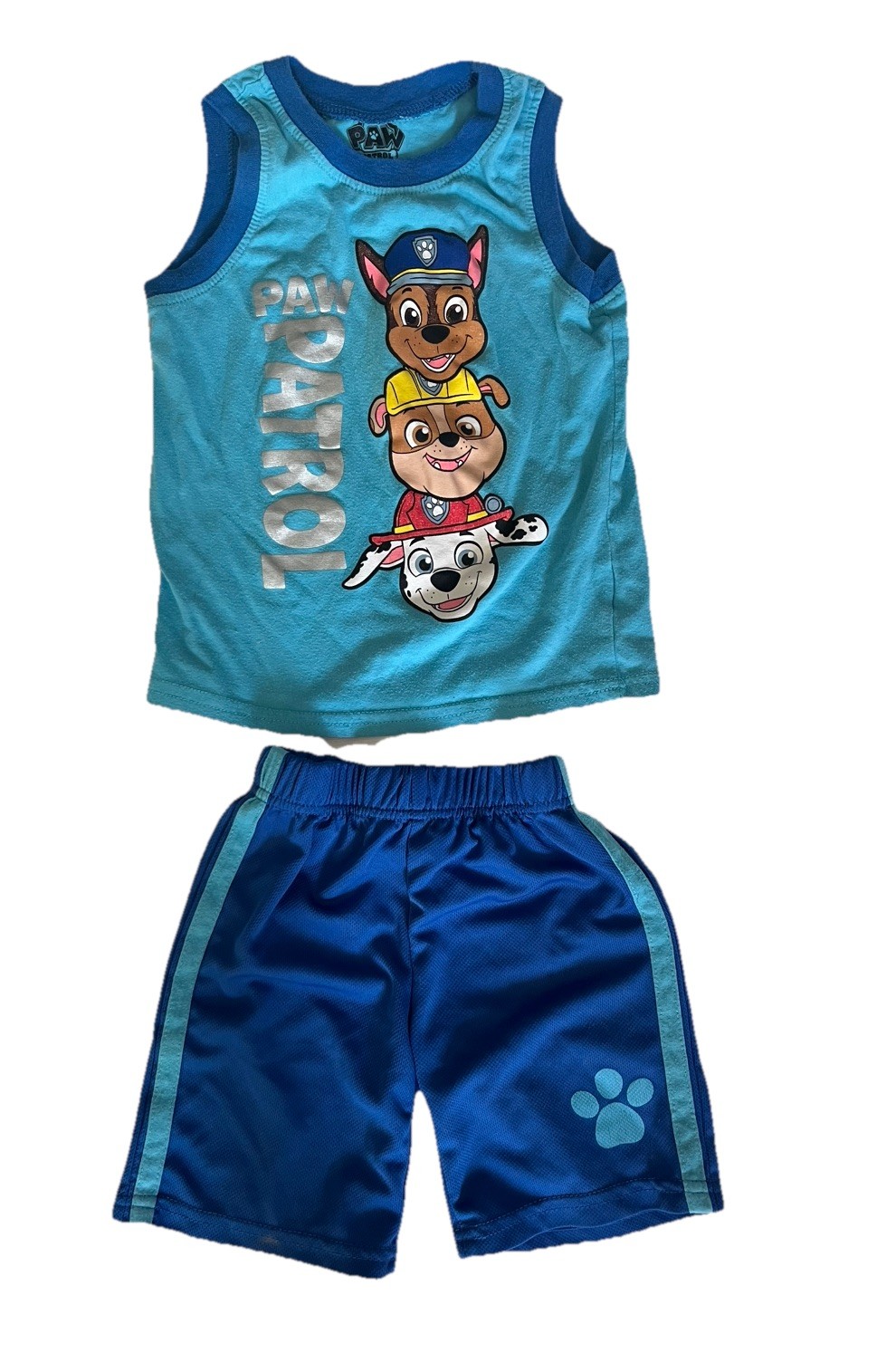 2 Boys Short &Tank Top Sets 4T Paw Patrol w/Mesh Shorts & Red White Blue Camo
