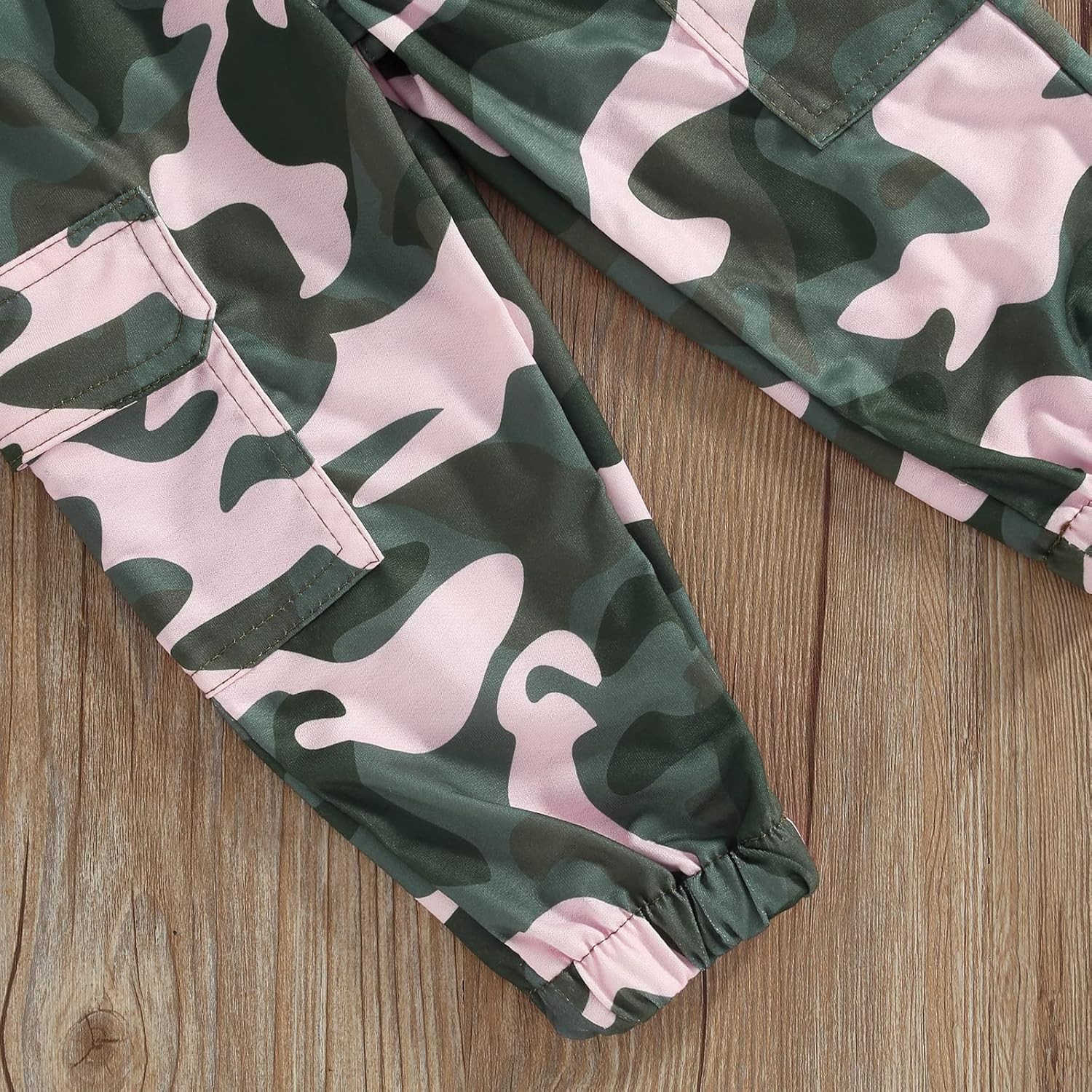 Toddler Baby Girl Outfit Letter Print Long Sleeve Tops Camouflage Pants Clothes