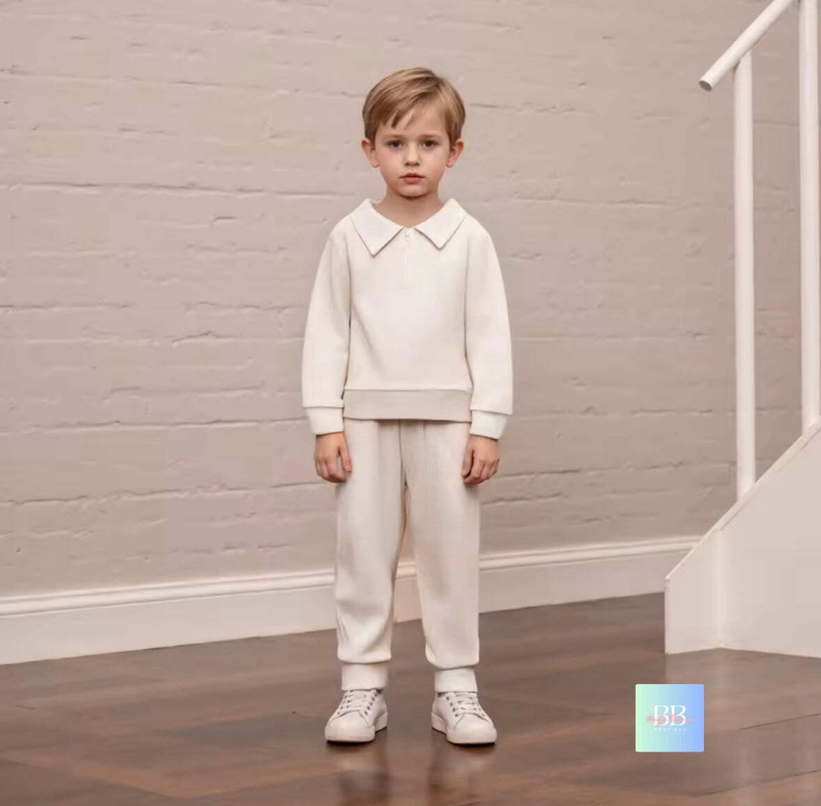 Kids Boys Casual Half Zip Sweater & Matching Pants Set 3 colours 12M-5Y