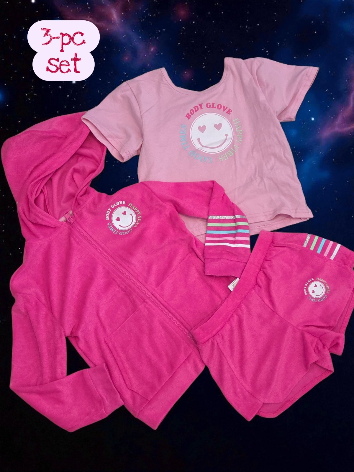 New terry hood 3pc jacket outfit set Girls 4T