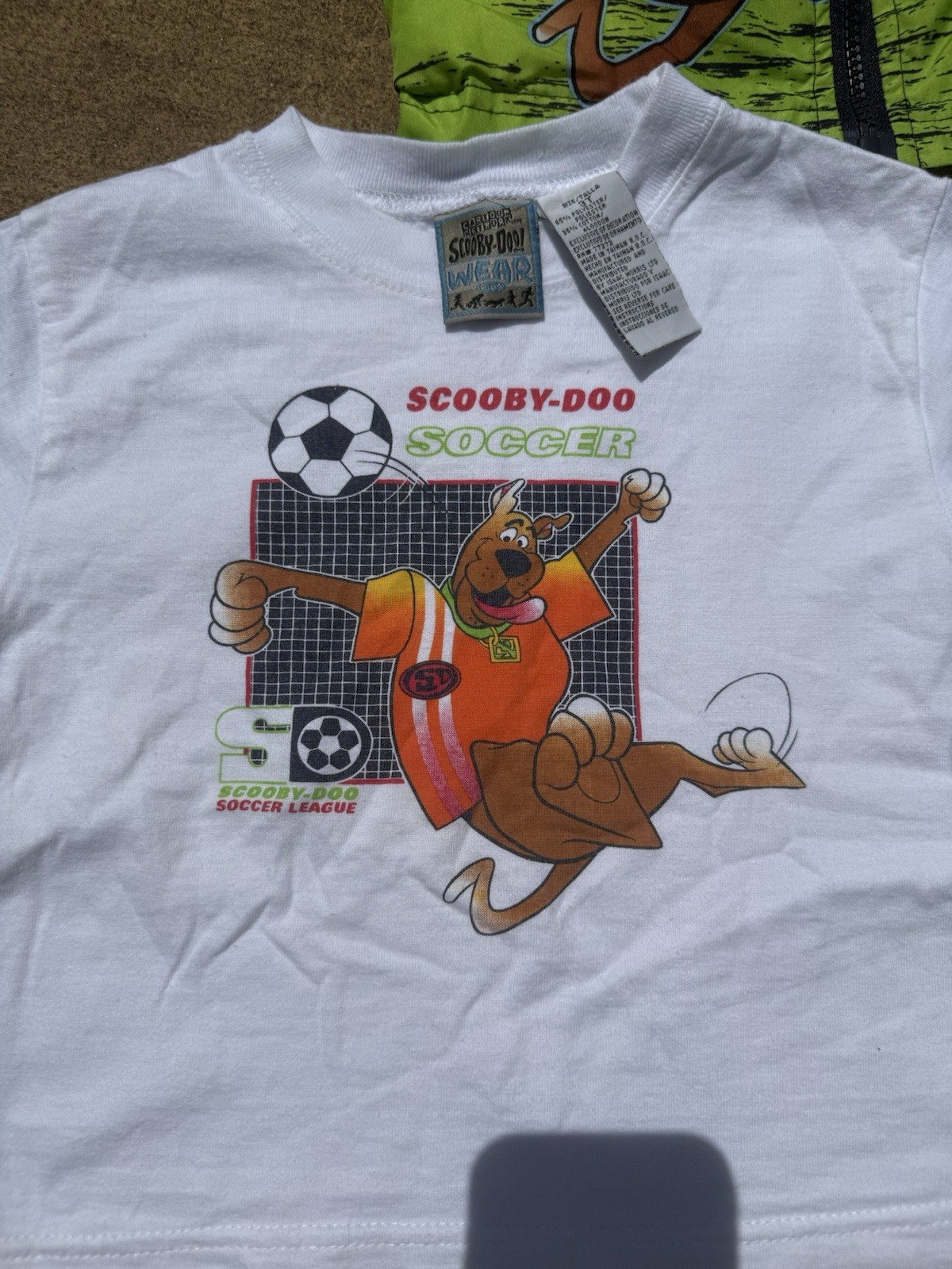 VTG 90s Scooby Doo 3T Toddler Cartoon Network Soccer Outfit Track Suit Wind Pant