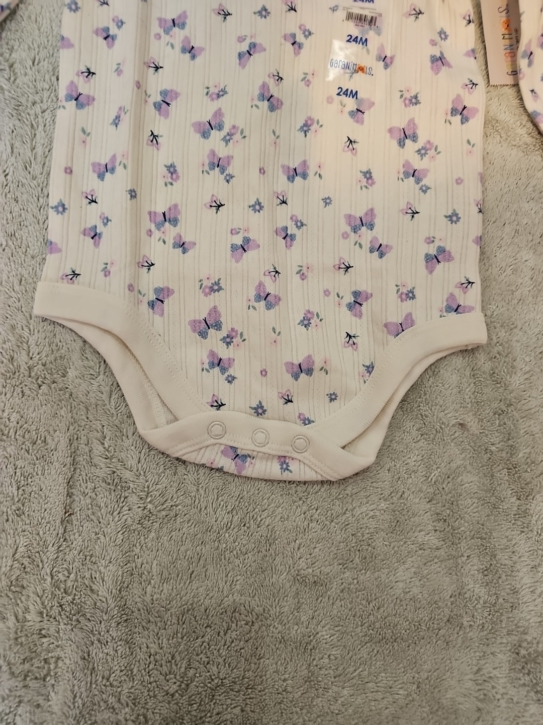 Garanimals Long Sleeves Cream With Butterflies And Blue Pants Size 24M