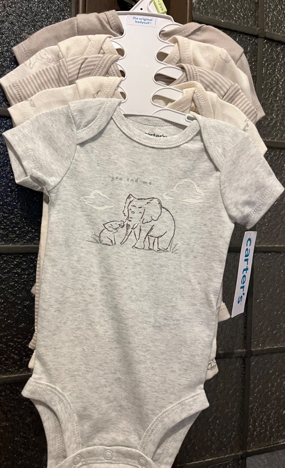 CARTER’S SET OF 5 VESTS ELEPHANT MOTIF 3 MONTHS NEW WITH TAGS UK SELLER