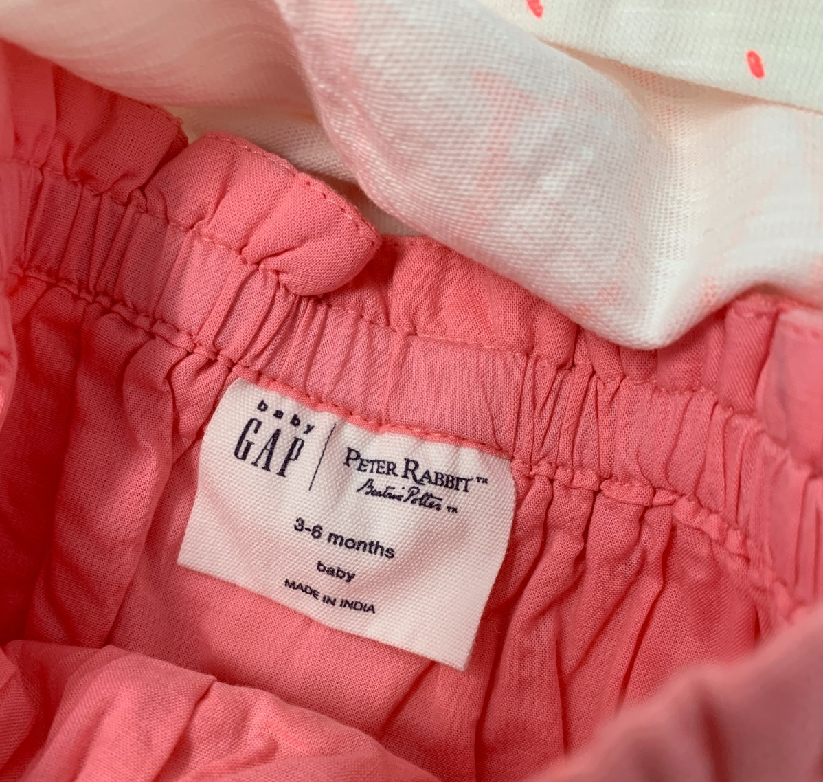 NWT Gap Baby Girl 3-6 Months Coral Easter Peter Rabbit Embroidered Shorts Set