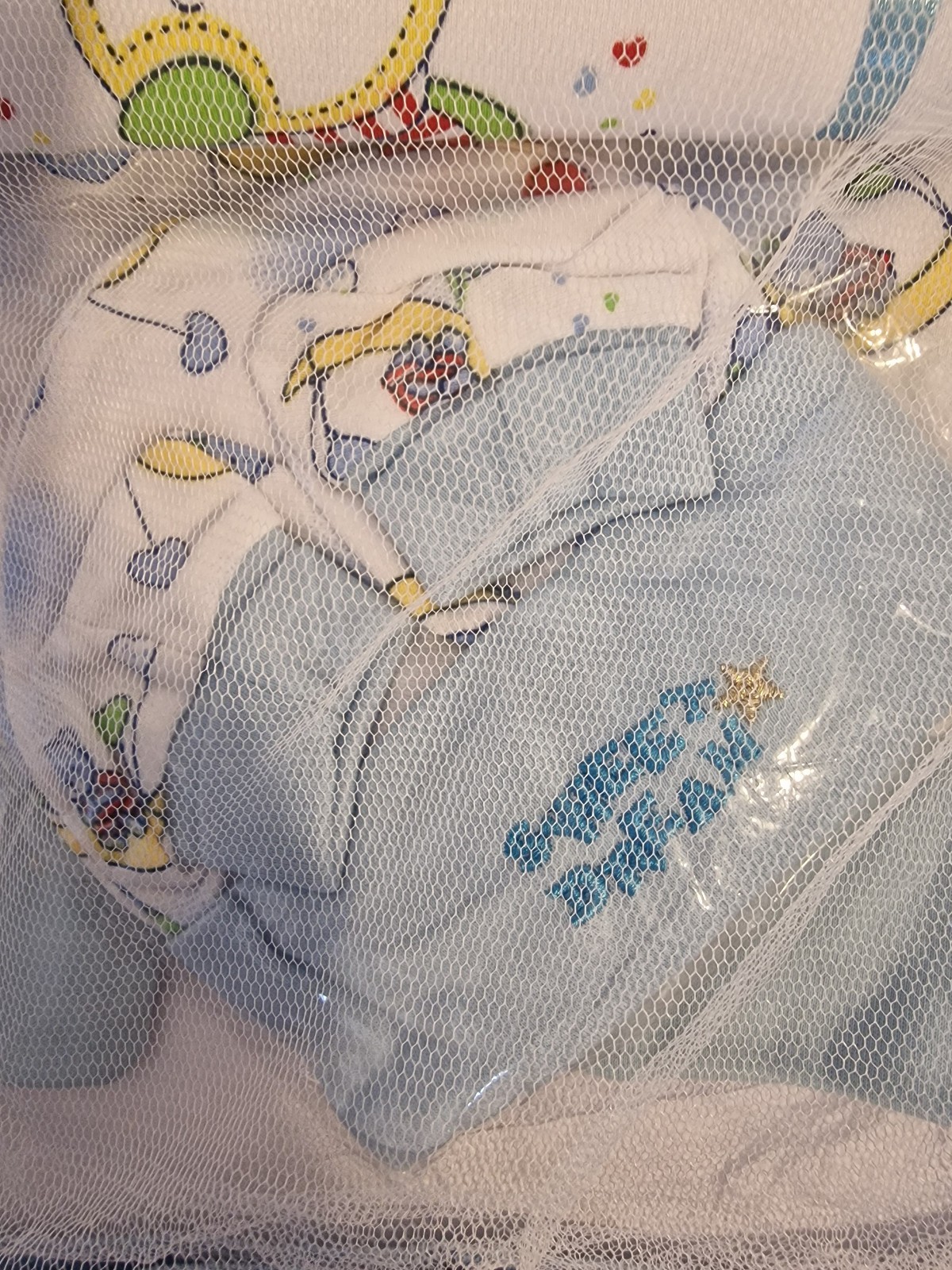 Newborn Baby Boy 10 Piece Gift Set Boss Baby Blue White 100% Cotton BNIB Gift