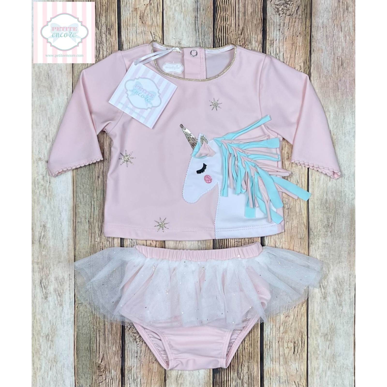 Mud Pie unicorn swimsuit 6-9m