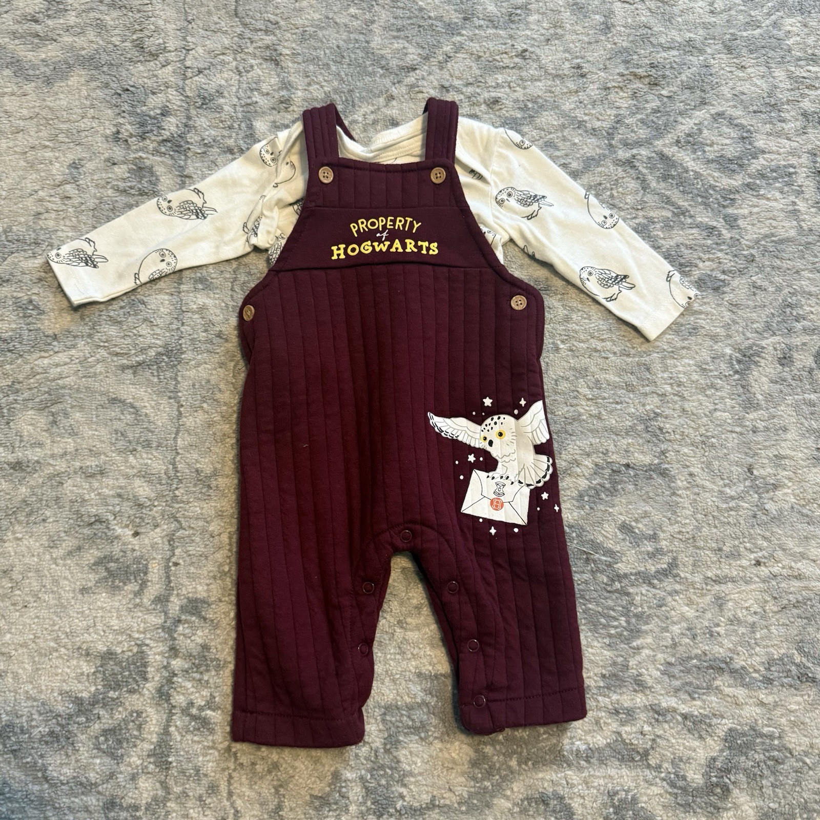 Harry Potter Baby Outfit Lot Wizarding World Hedwig Hogwarts Quidditch 0-6M