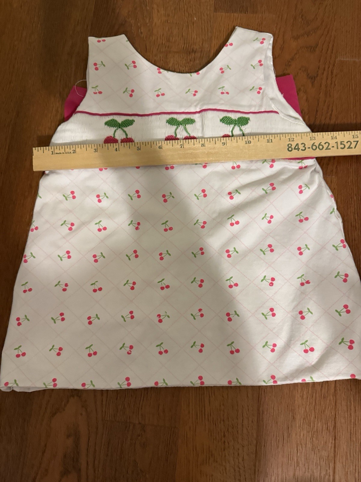 Babeeni Girls Smocked Cherry Set Size 5 – Top & Ruffle Shorts Pink/White