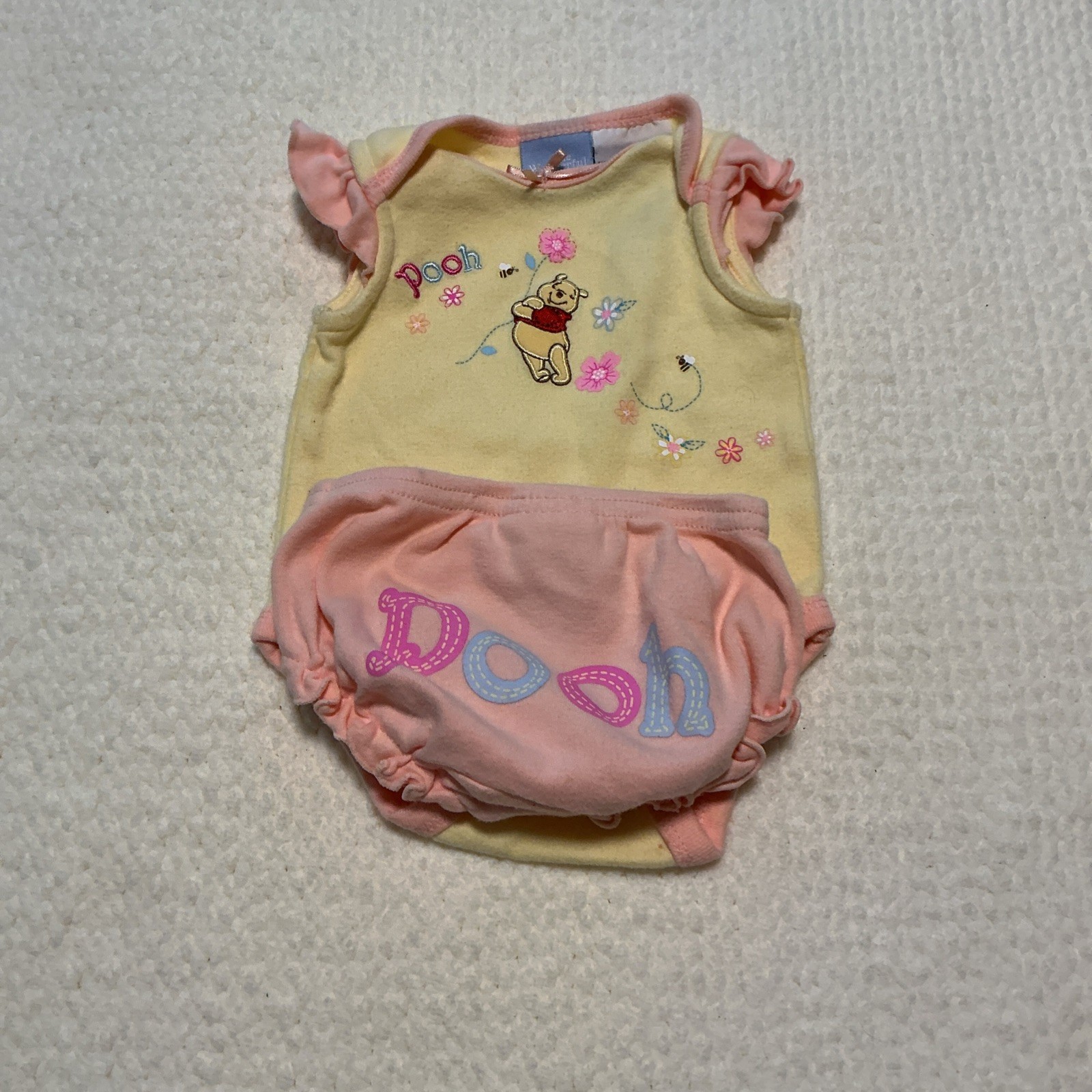 Preemie Disney Baby Winnie The Pooh Embroidered 2 Piece Outfit