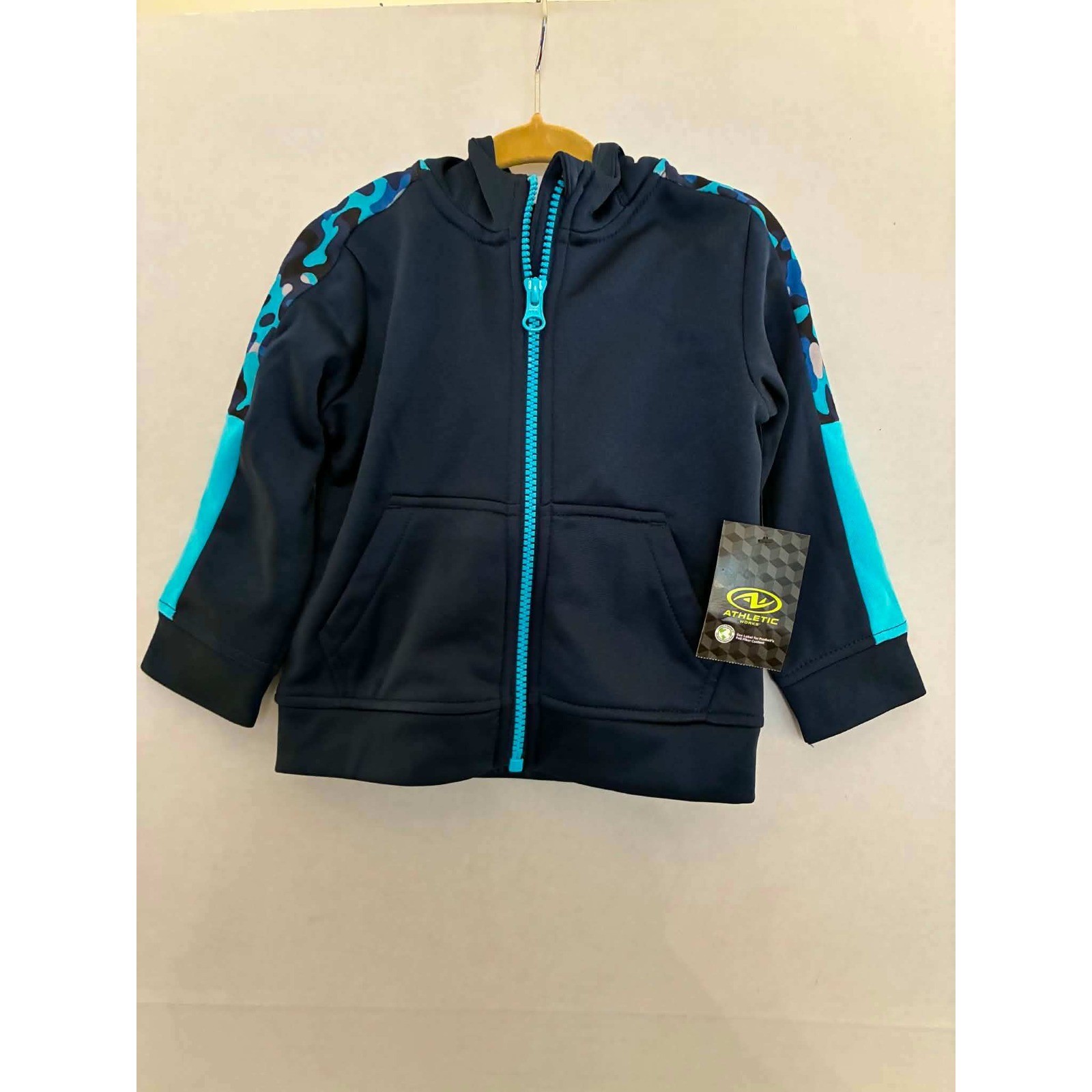 Athletic Works Tracksuit Set Baby Boy 18M Blue New Camo Zip Hoodie Joggers