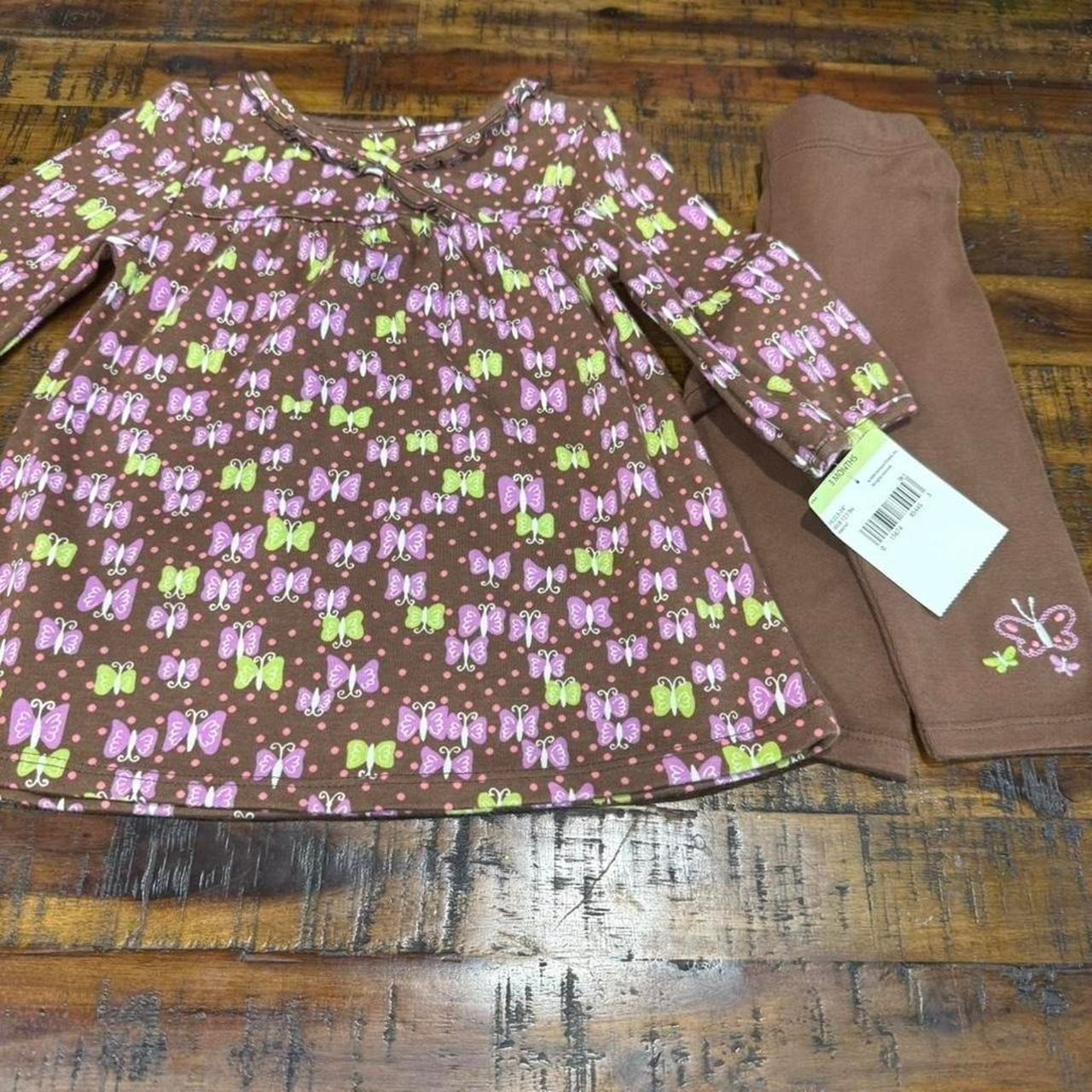 VTG Y2K NWT OshKosh B’gosh Butterfly Babydoll Tunic & Legging 2PC Set Size 3 M