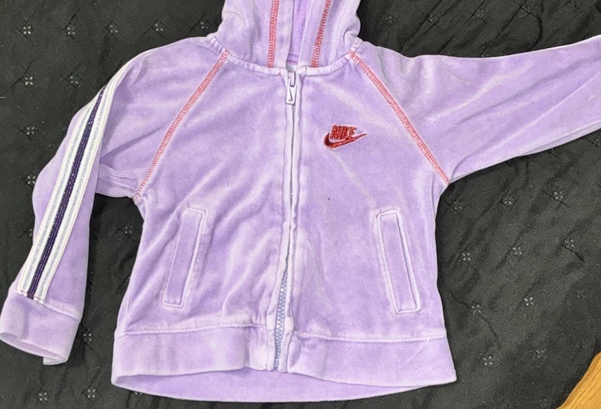 Vintage Y2K Nike Purple Velour Zip Hoodie & Pants Set 2Pc 24m Long Sleeve track