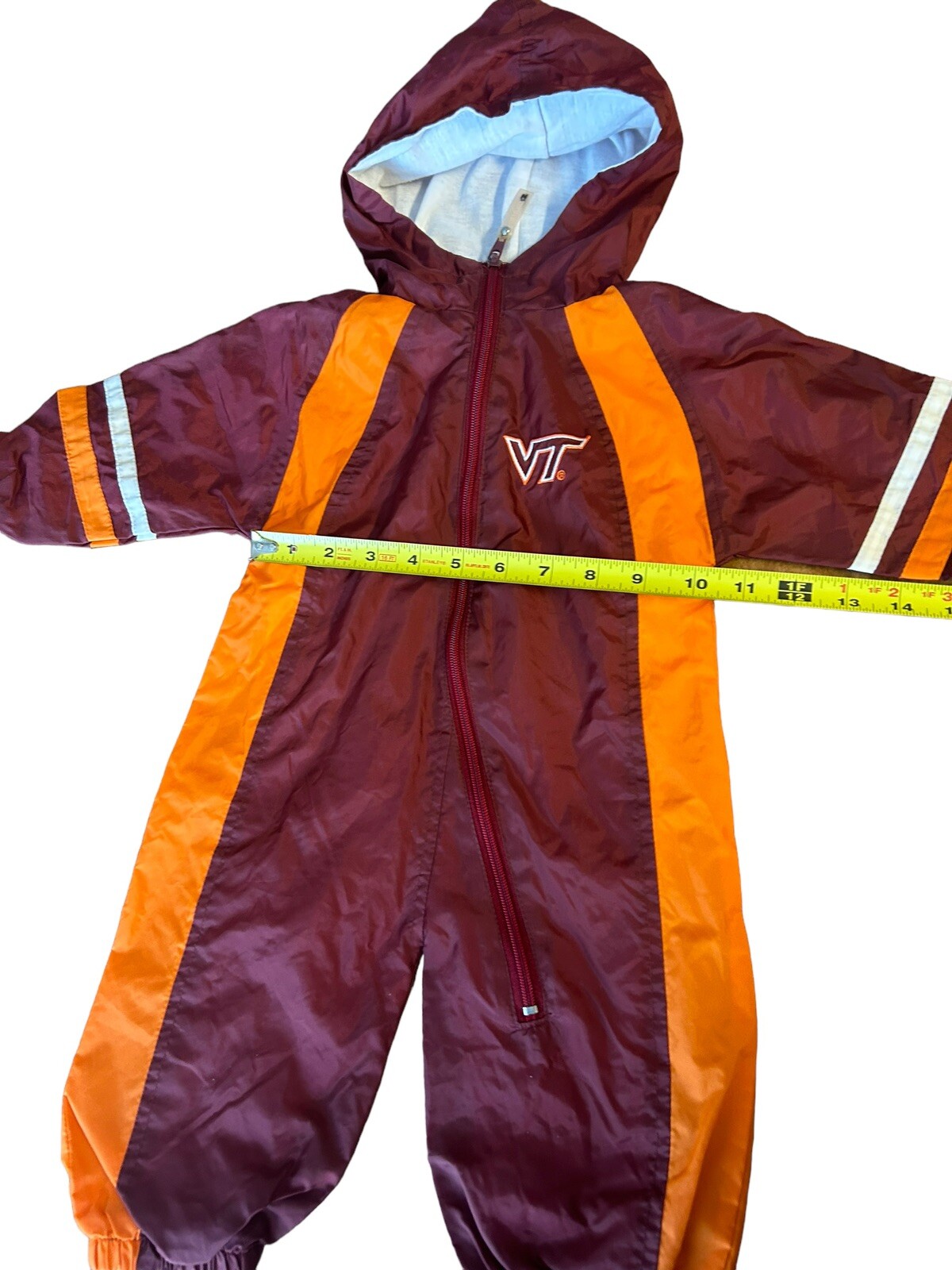 Virginia Tech VT Hokies Starter windbreaker Nylon Baby Zip Up Suit 3-6 Months