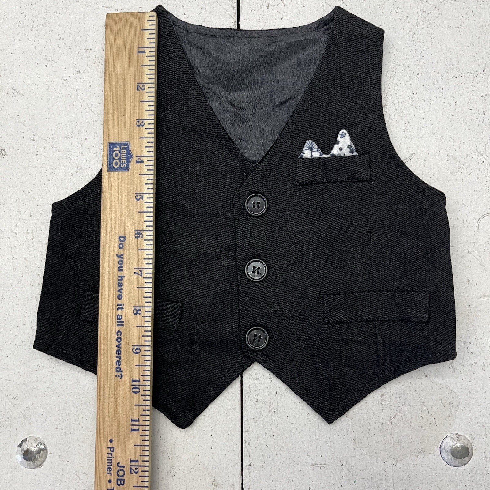Yallet Black Baby Formal Outfit Set Shirt, Bow tie, Pants, Vest Infant Boys 6-12