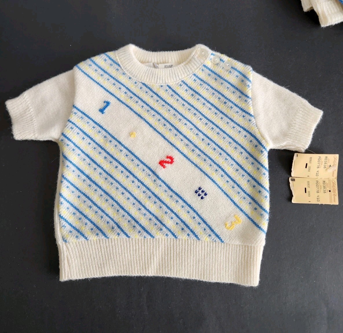 Vtg NOS A Little Angel Soft Knit Two Piece Baby Outfit Sweater Diape Cover 6-9mo