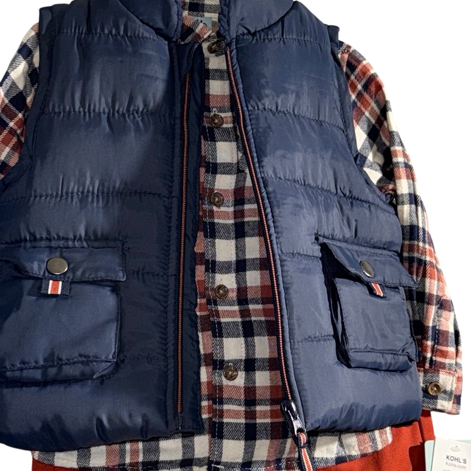 Baby Boy Little Lad 3-pc. Red Bomber Vest, Shirt & Pants Set SZ/24 M