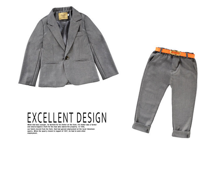 2pcs Kids Baby Boys Wedding Party Suit Coat+Pants For Concert Gentleman Clothing