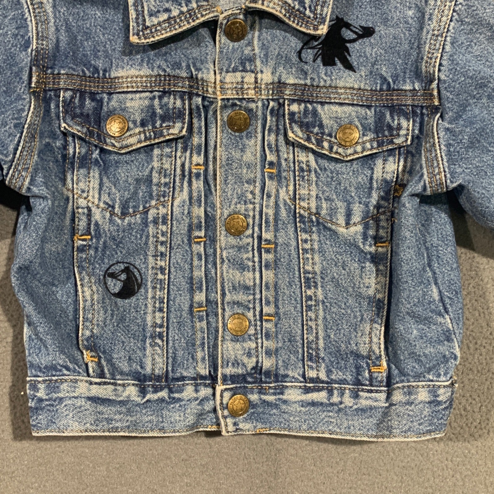 Wrangler Plaid Shirt and Faded Glory Horse Denim Jacket Set Kids 24M 2T Western