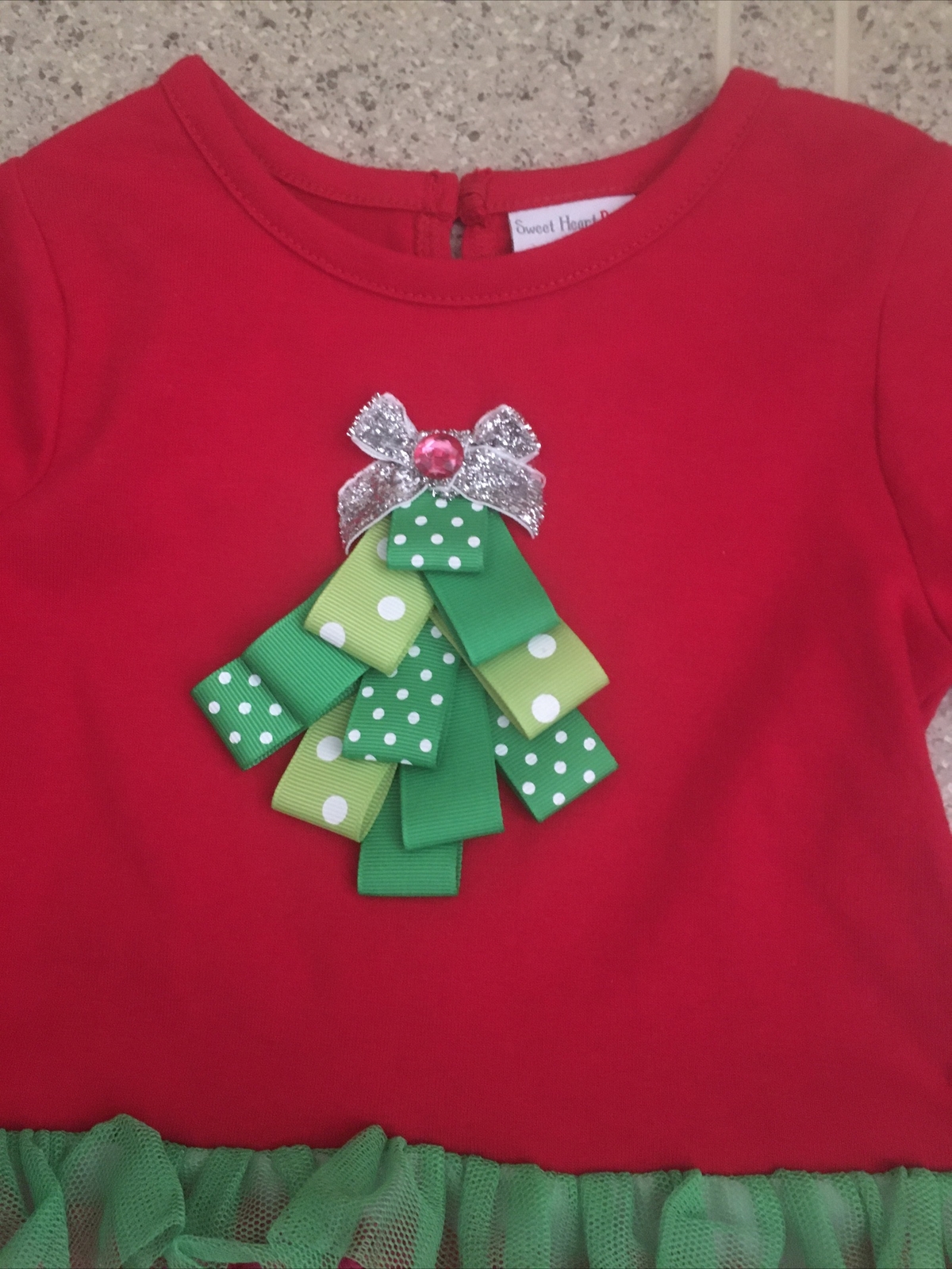 Sweet Heart Rose Girl 24 Mo Tutu tiered ruffle Dress Holiday Christmas VGC