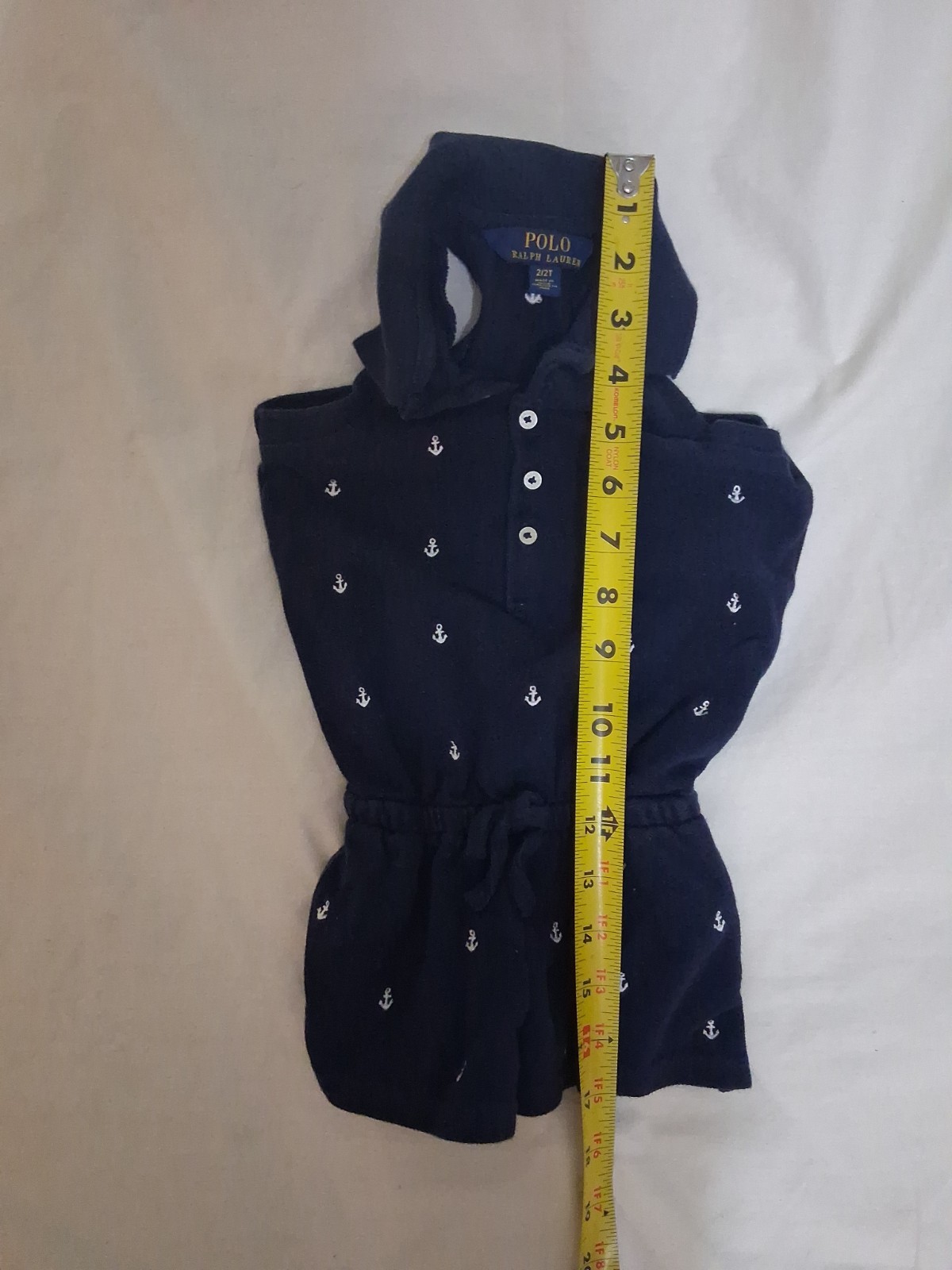 Ralph Lauren Polo Toddlers Girls 2T Blue Striped Anchor’s Nautical Romper Shorts