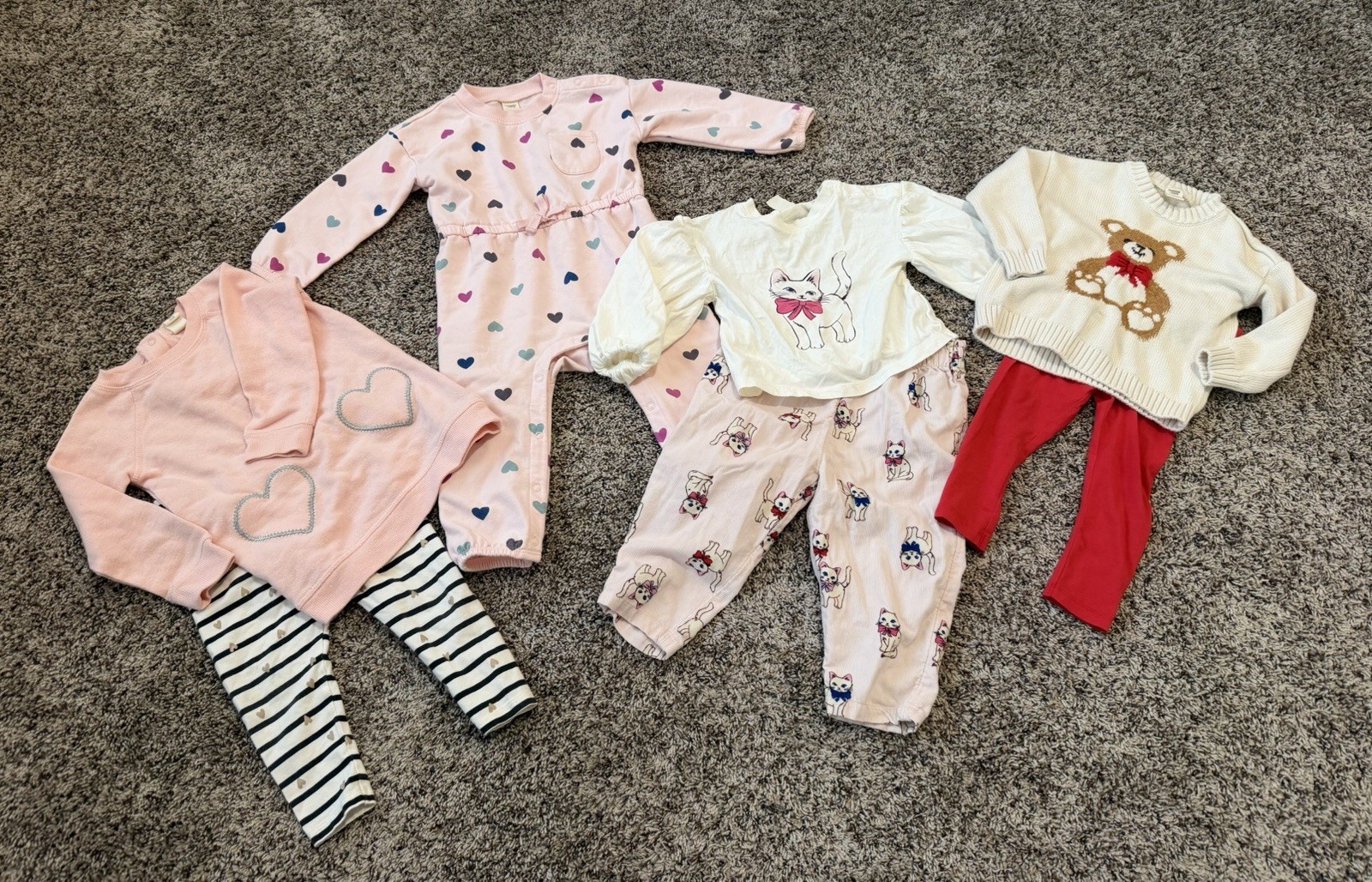 Tucker + Tate Girls 18mo Lot of 3 Outfits Long Sleeve Top Pants