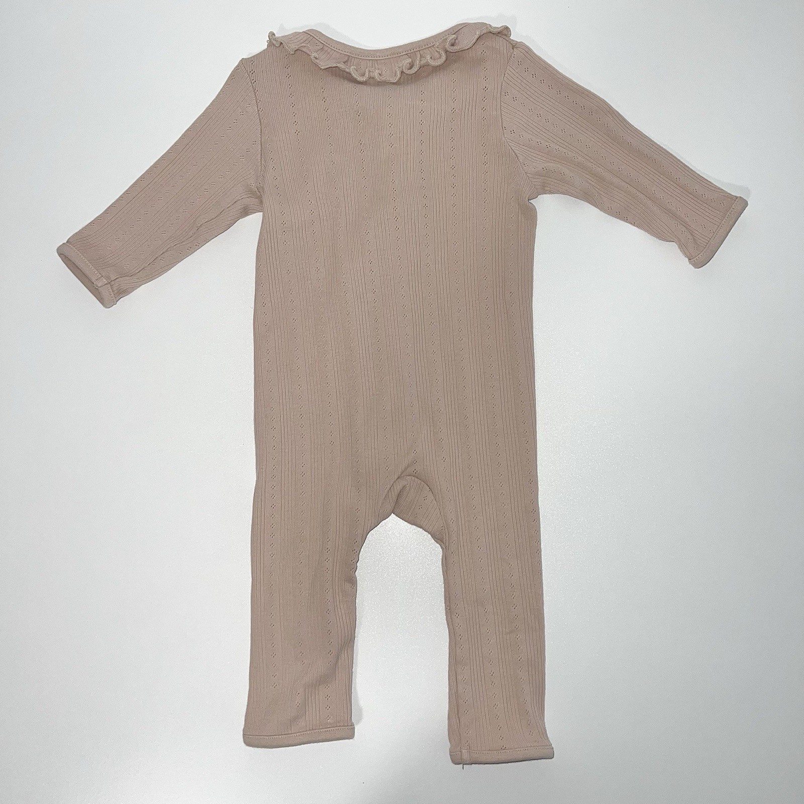 H&M Baby Organic Cotton Ruffle Collar Romper & 2-Piece Set Beige Size 0-3 Months
