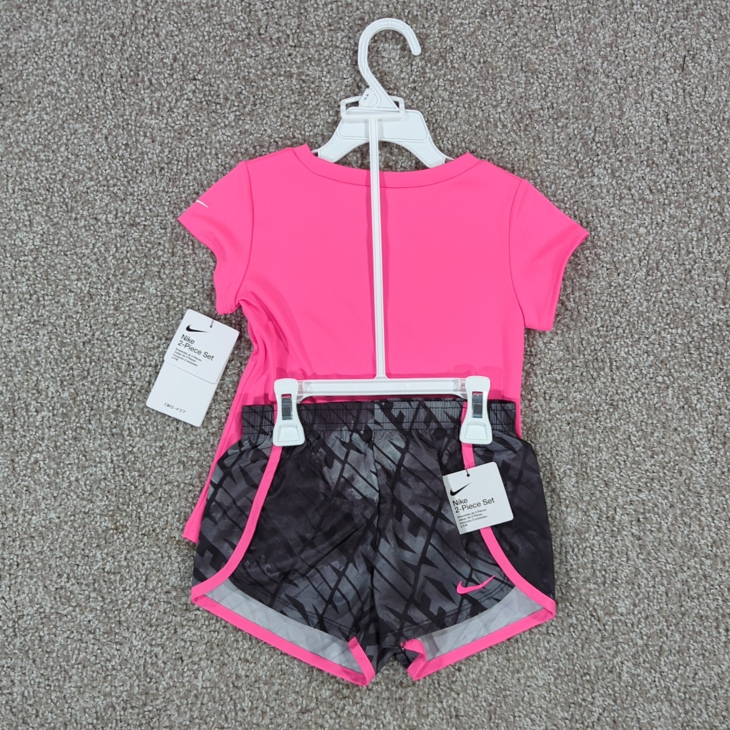 Toddler Girls Nike Dri-FIT Printed Sprinter Tee & Shorts Set Pink 12M 18M 4T