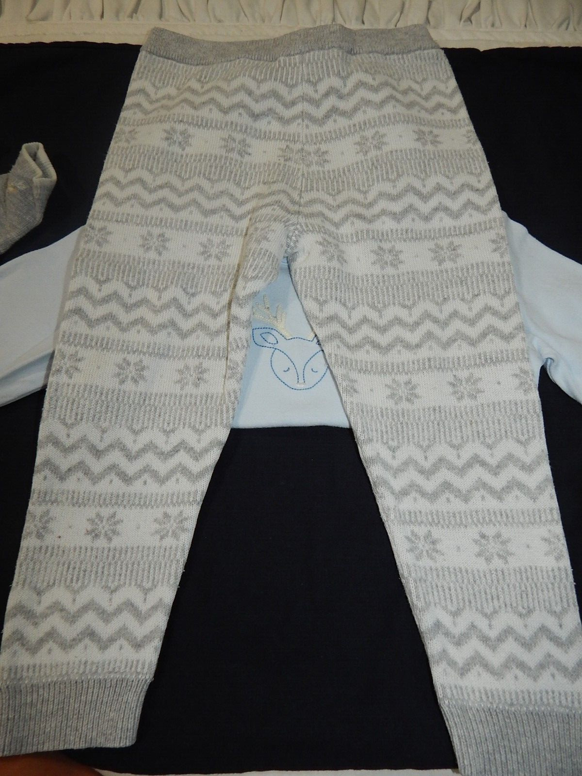 Janie and Jack Boys 18-24 DEER Knit Sweater Leggings One Piece And socks BUNDLE
