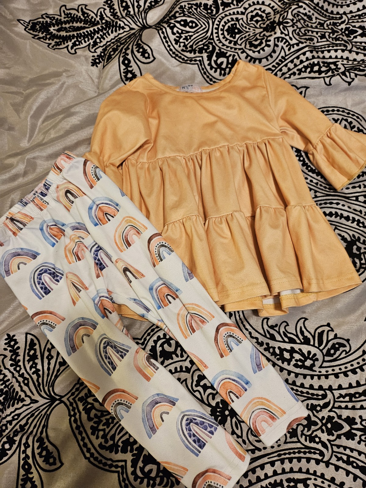 New Shirt Pants 2 Piece Outfit Size 3T Winter By Boutique Pete + Lucy Purple