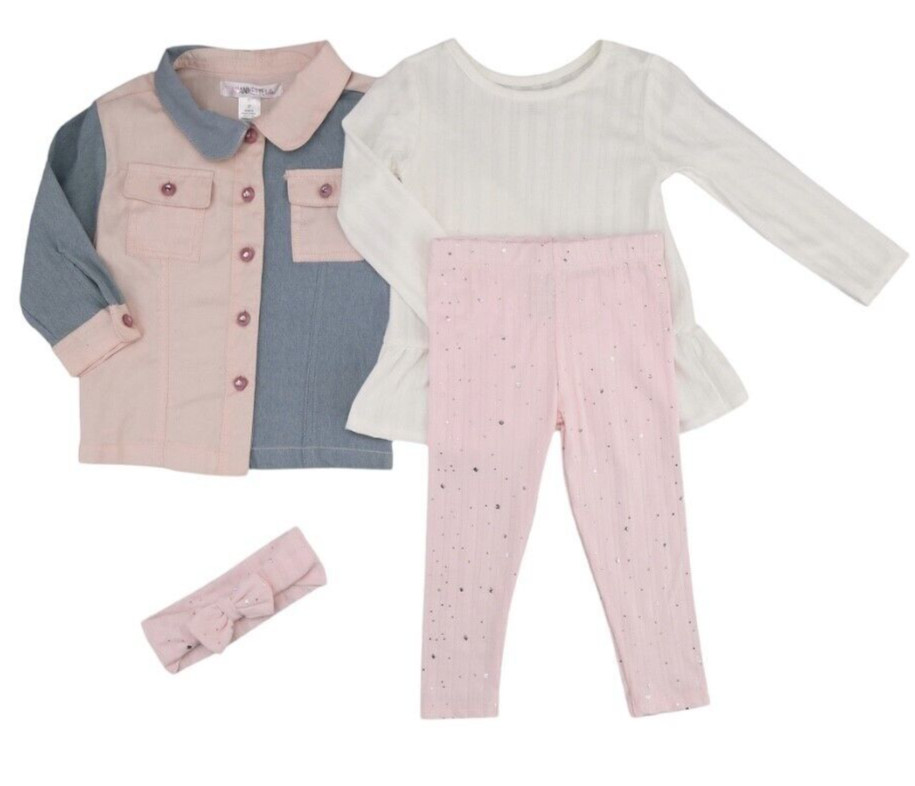 Wholesale Lot Of 27 Nannette Toddler Girls 3Pc Jacket Outfit Set Sizes 2T 3T 4T