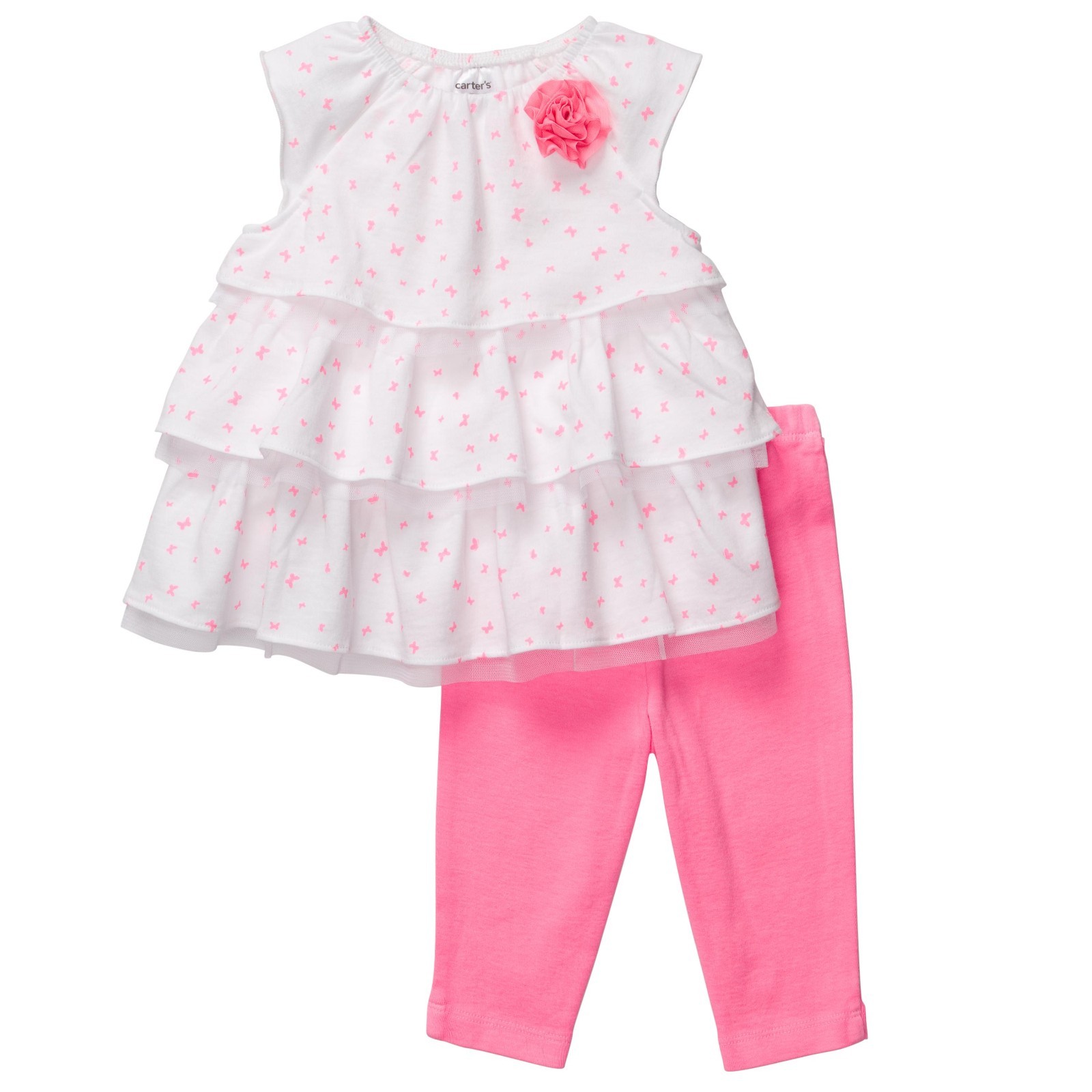 Carter’s 2 Piece Butterfly Print Tiered Tunic & Leggings Set ~ New With Tags