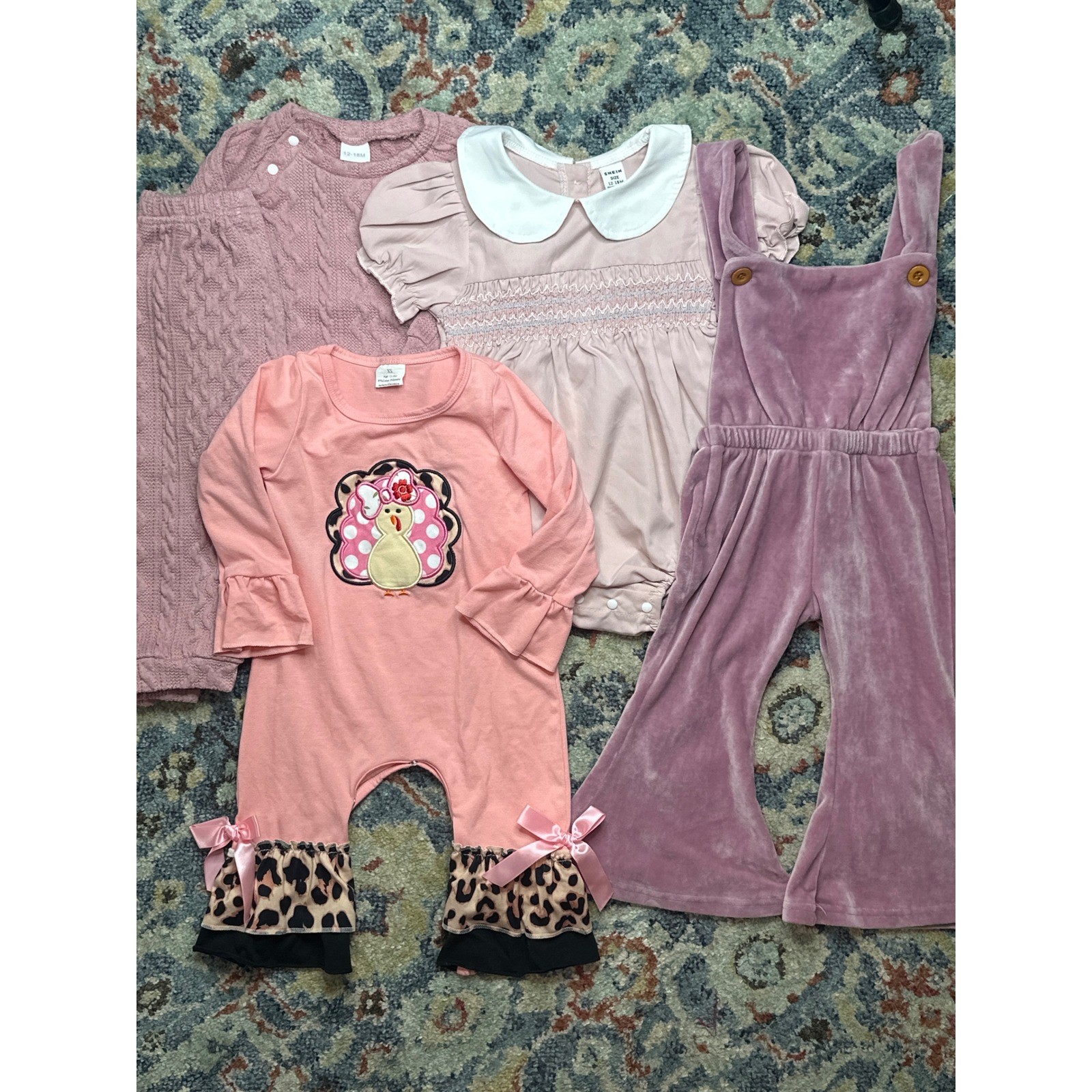 Bailey’s Blossoms Shein Boutique Bundle Girls 12-18M Pink Mauve Fall