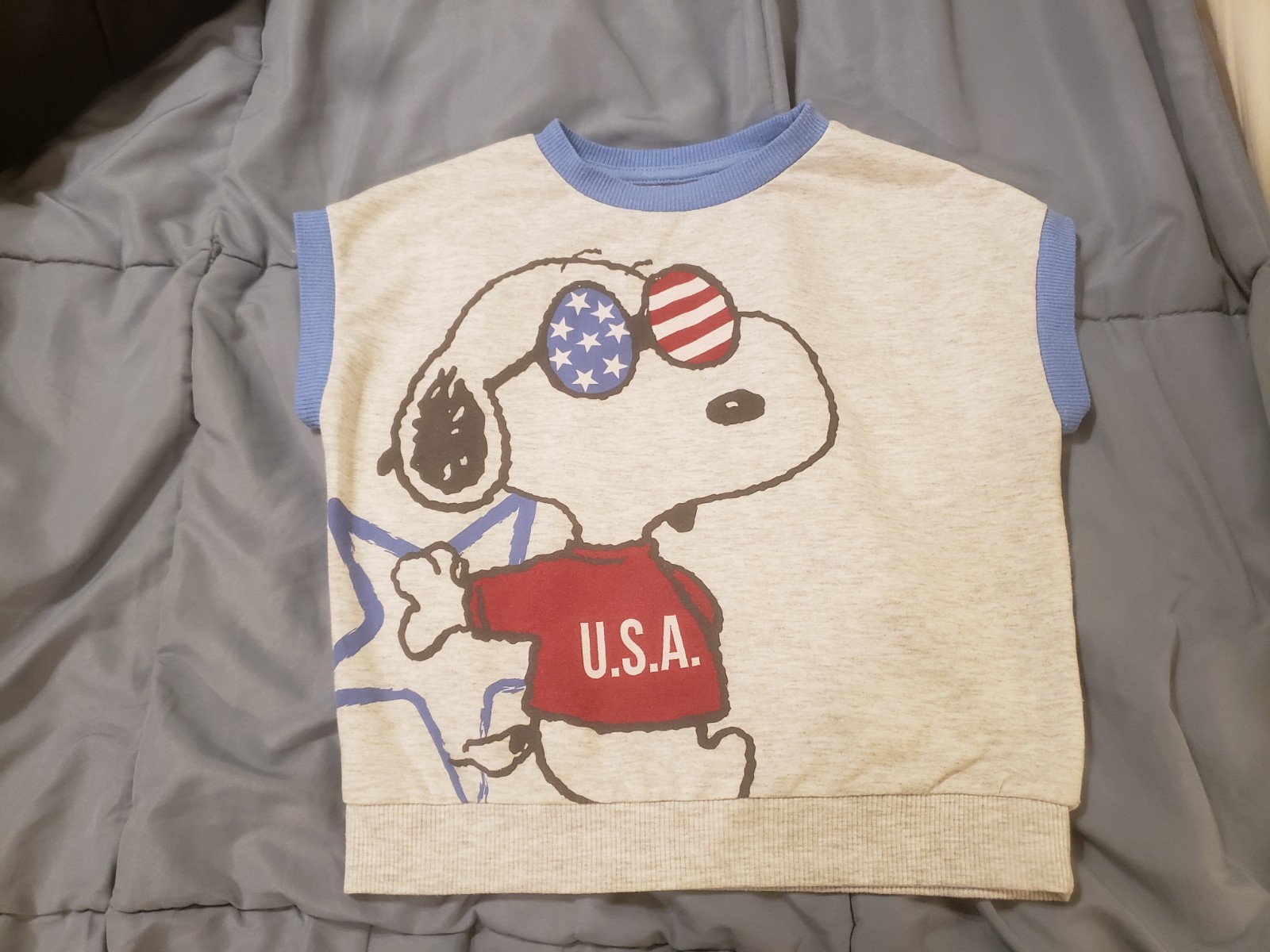 Peanuts Snoopy U.S.A. Patriotic Joe Cool Shirt Size 4T
