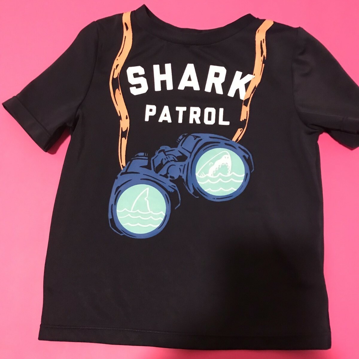 CARTERS-Baby Boys Toddler 3T Navy Blue Shirt **Shark Patrol* w/Plaid Shorts Cute