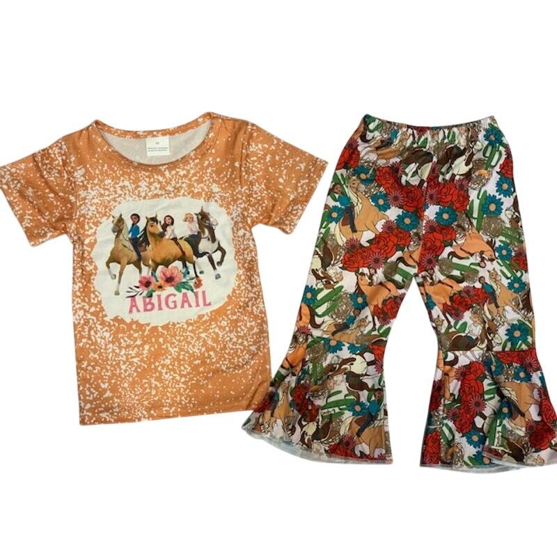 Toddler Baby Girls 12-18 Months (XS) Orange Spirit Movie Abigial Horses 2-Piece