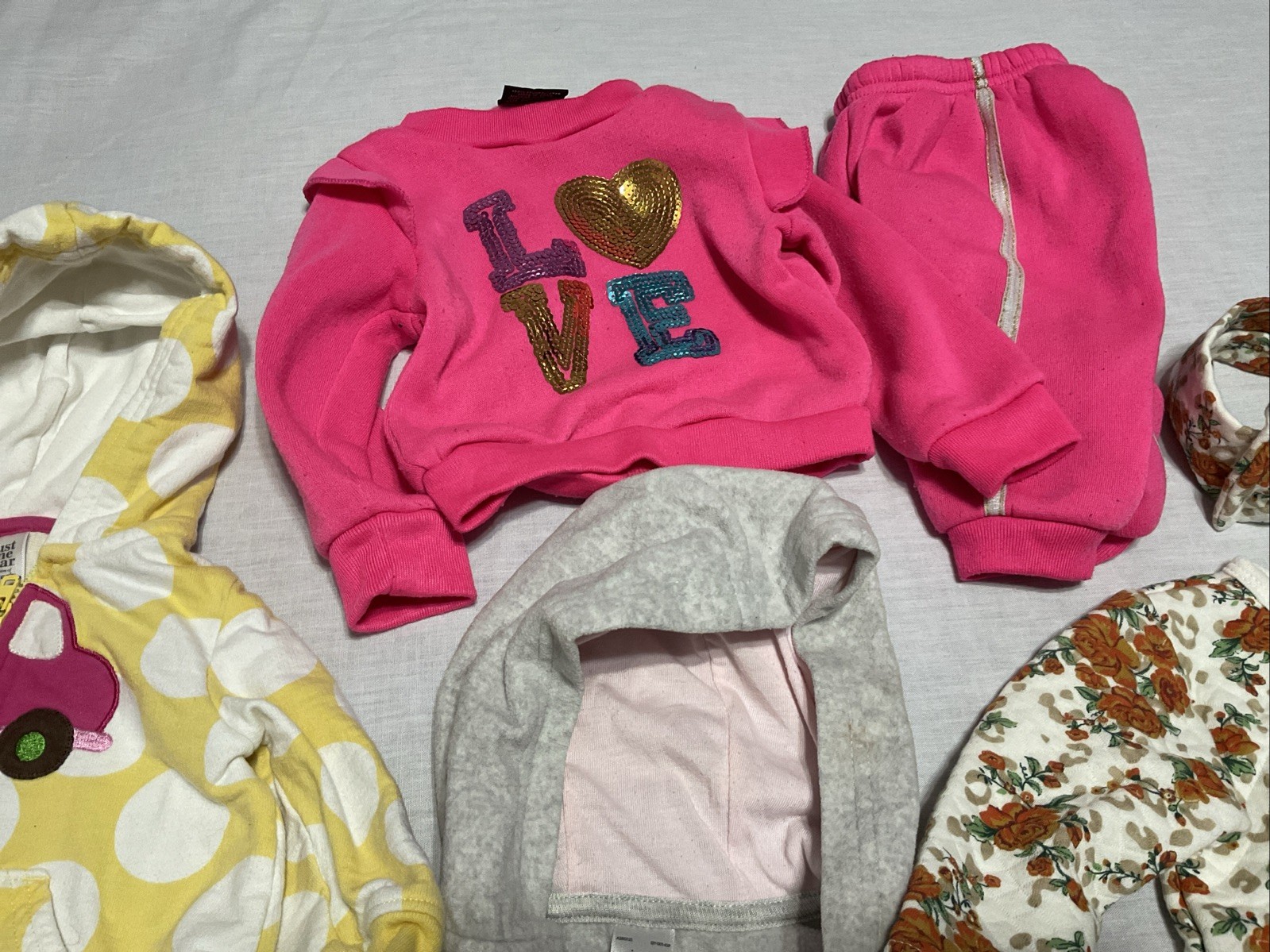 12 pc Lot Infant Girls Tops Bottoms Booties Hoodies 6-9 months